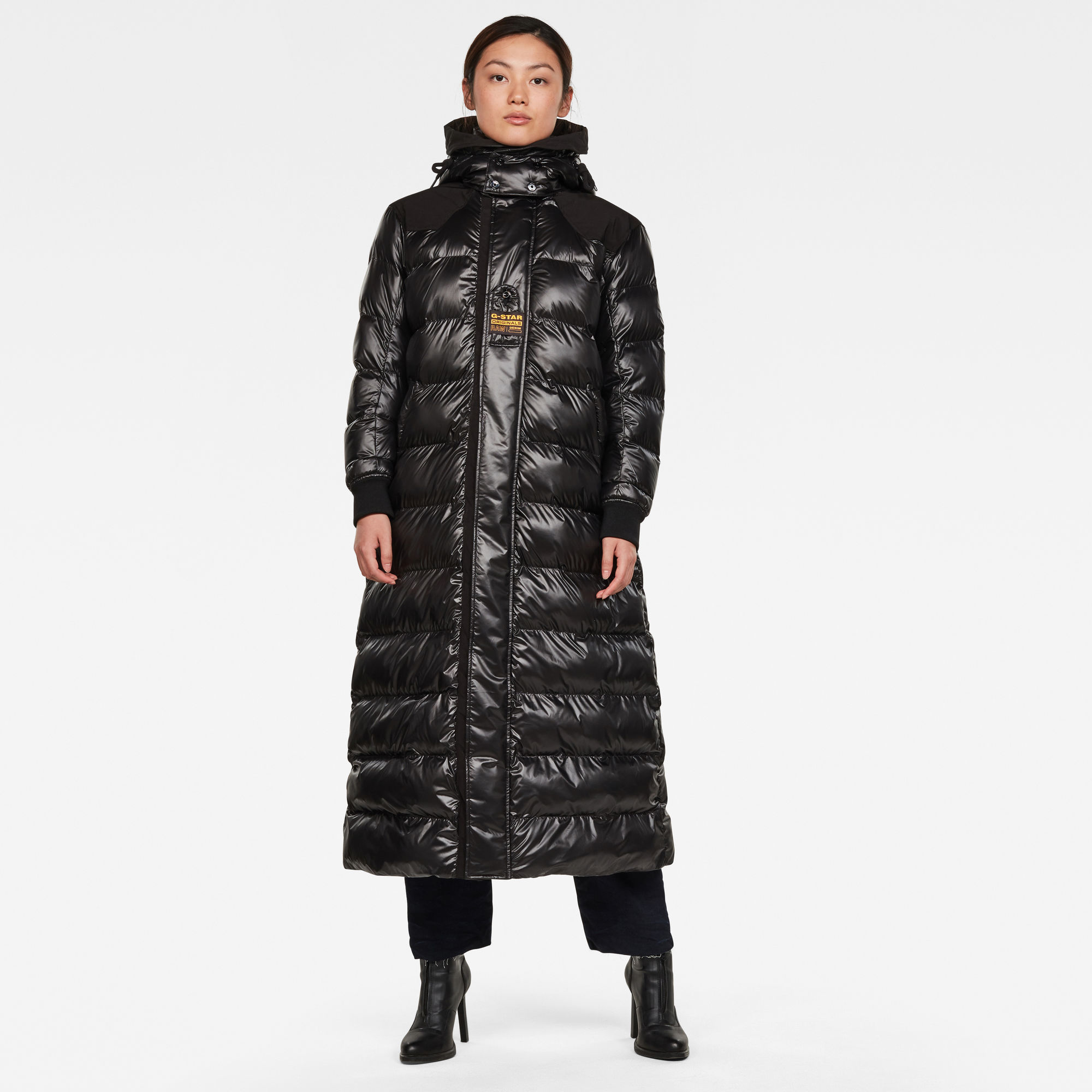 Extra Long Hooded Padded Puffer Jacket | Black | G-Star RAW® US