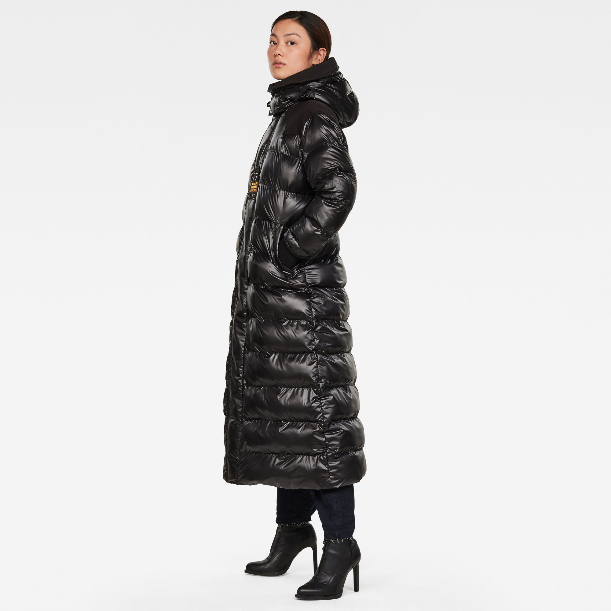 Extra Long Hooded Padded Puffer Jacket | Black | G-Star RAW®