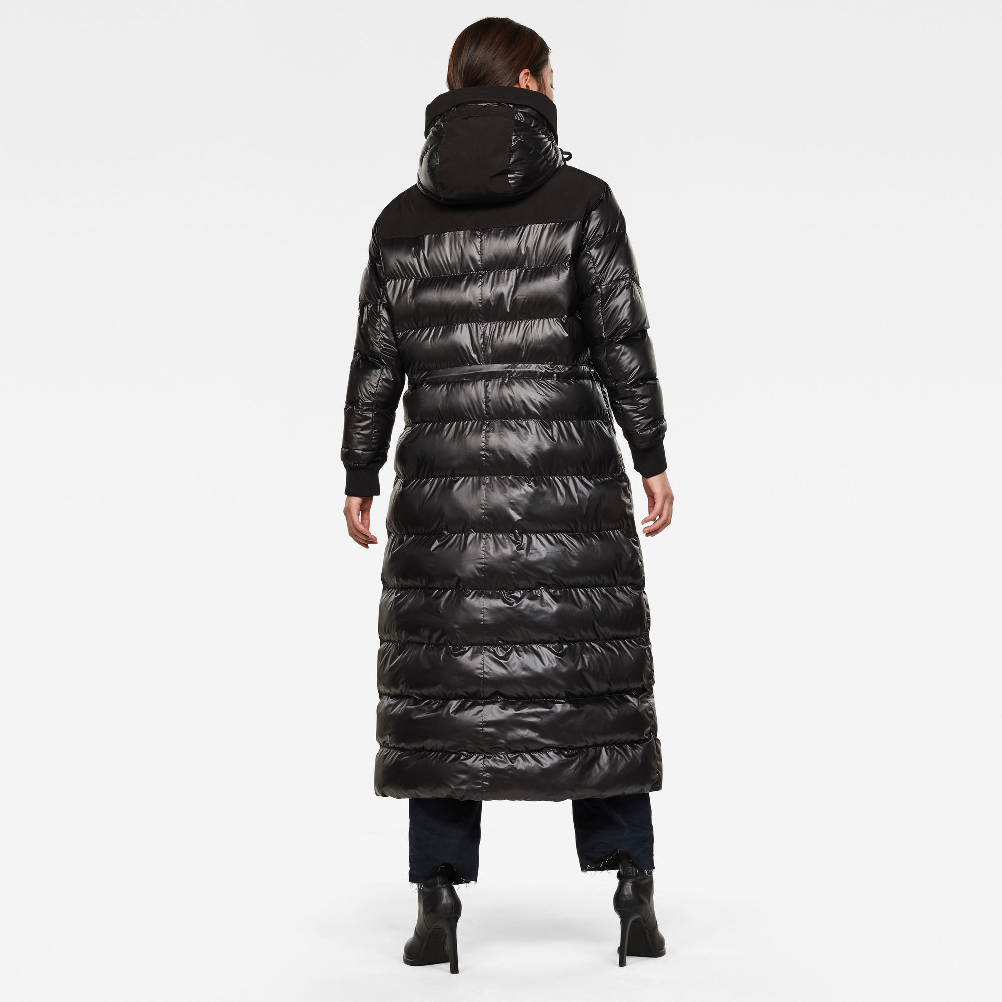 Extra Long Hooded Padded Puffer Jacket | Black | G-Star RAW®