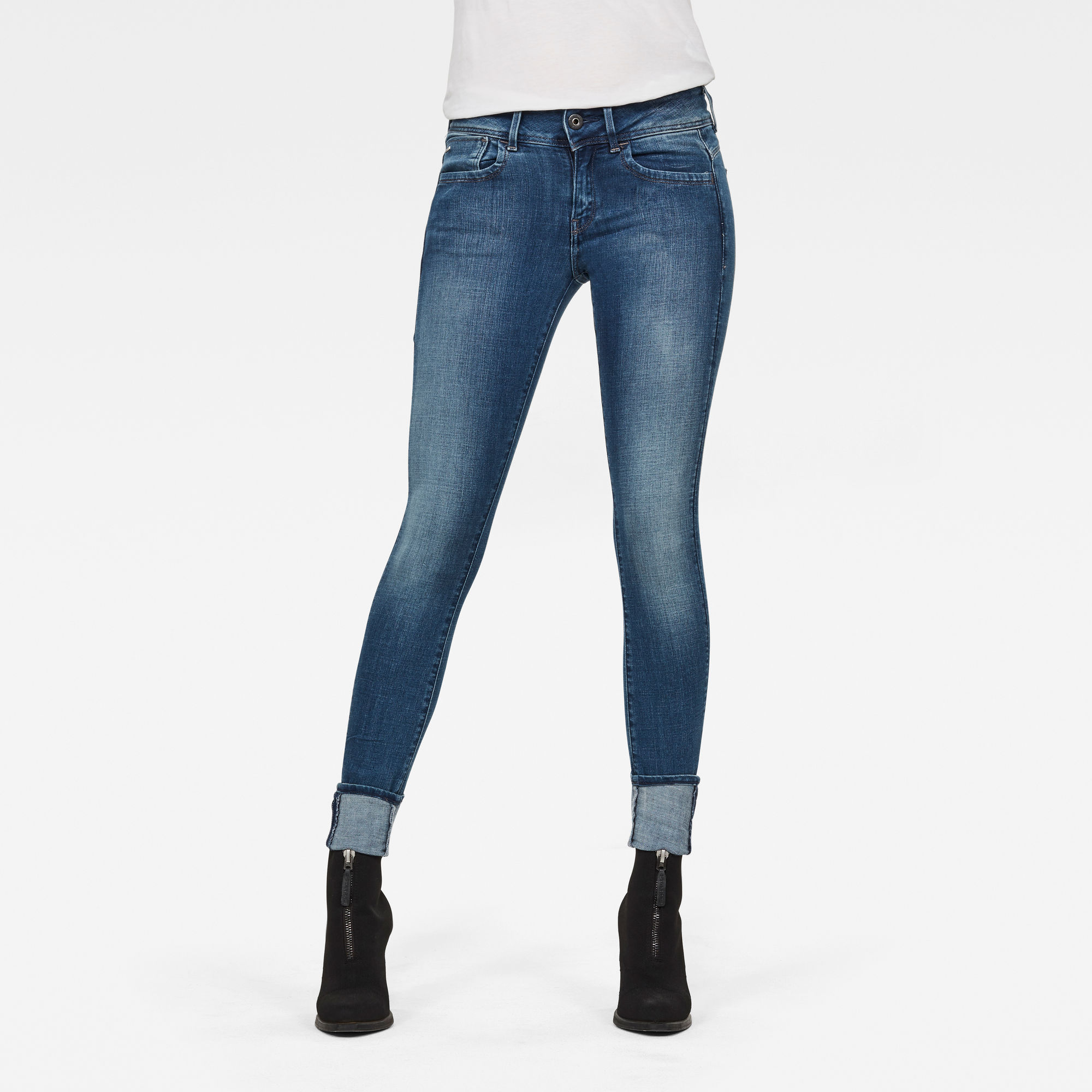 Lynn D-Mid Super Skinny Jeans | Vintage Blue Faded | G-Star RAW®