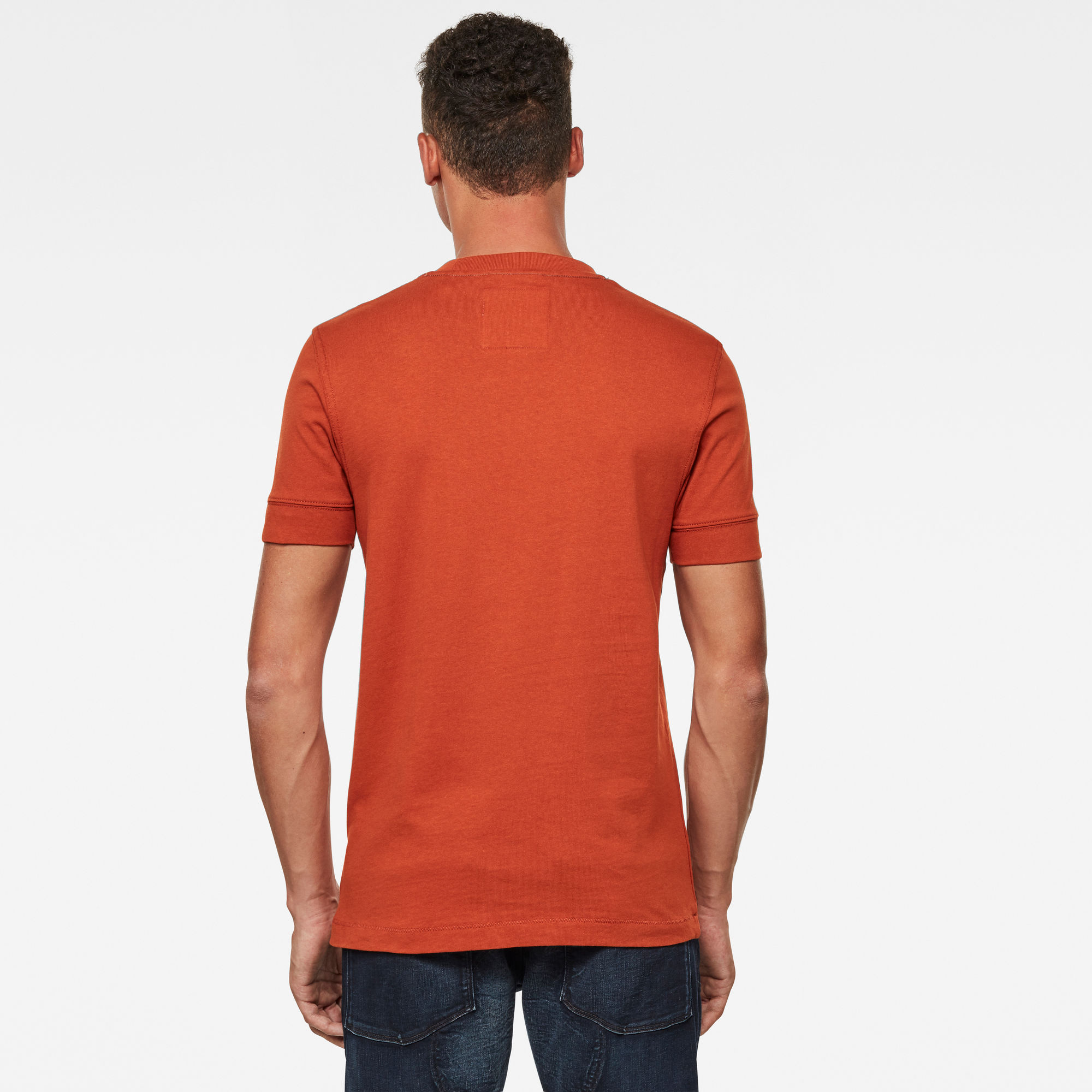 Felt Applique Logo Slim TShirt Orange GStar RAW®