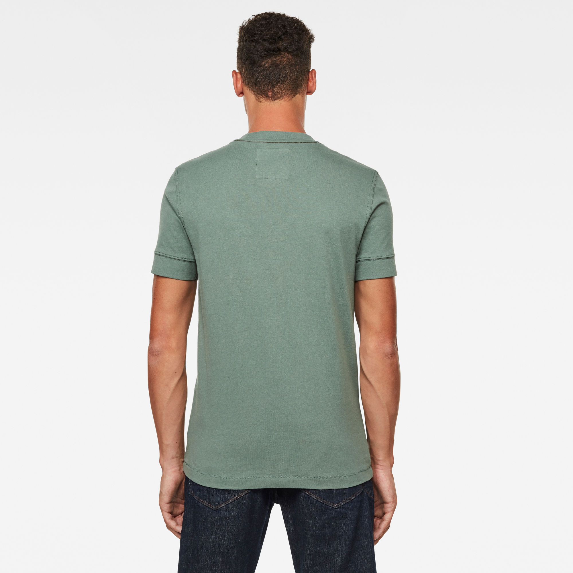 Felt Applique Logo Slim TShirt Green GStar RAW®