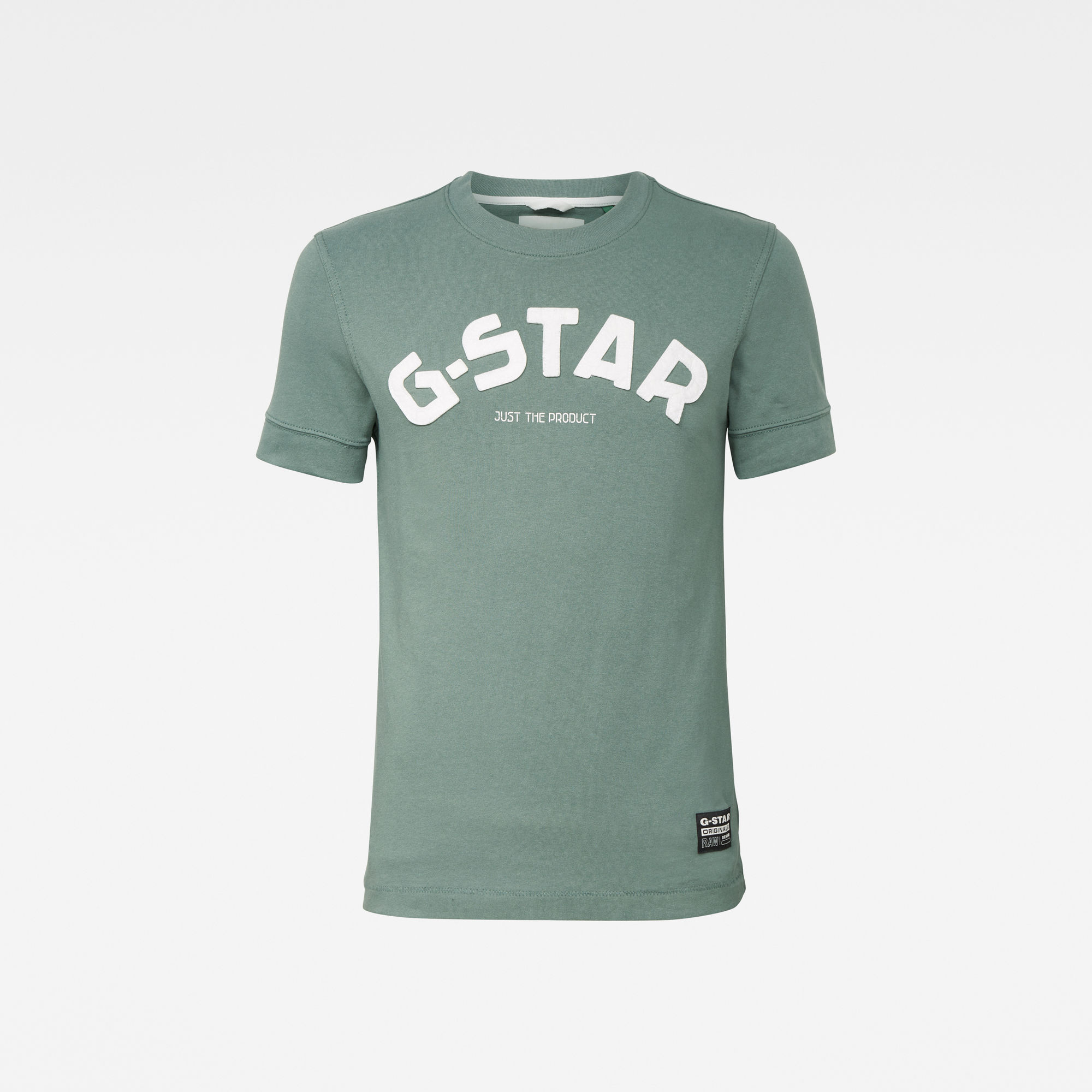 Felt Applique Logo Slim TShirt Green GStar RAW®