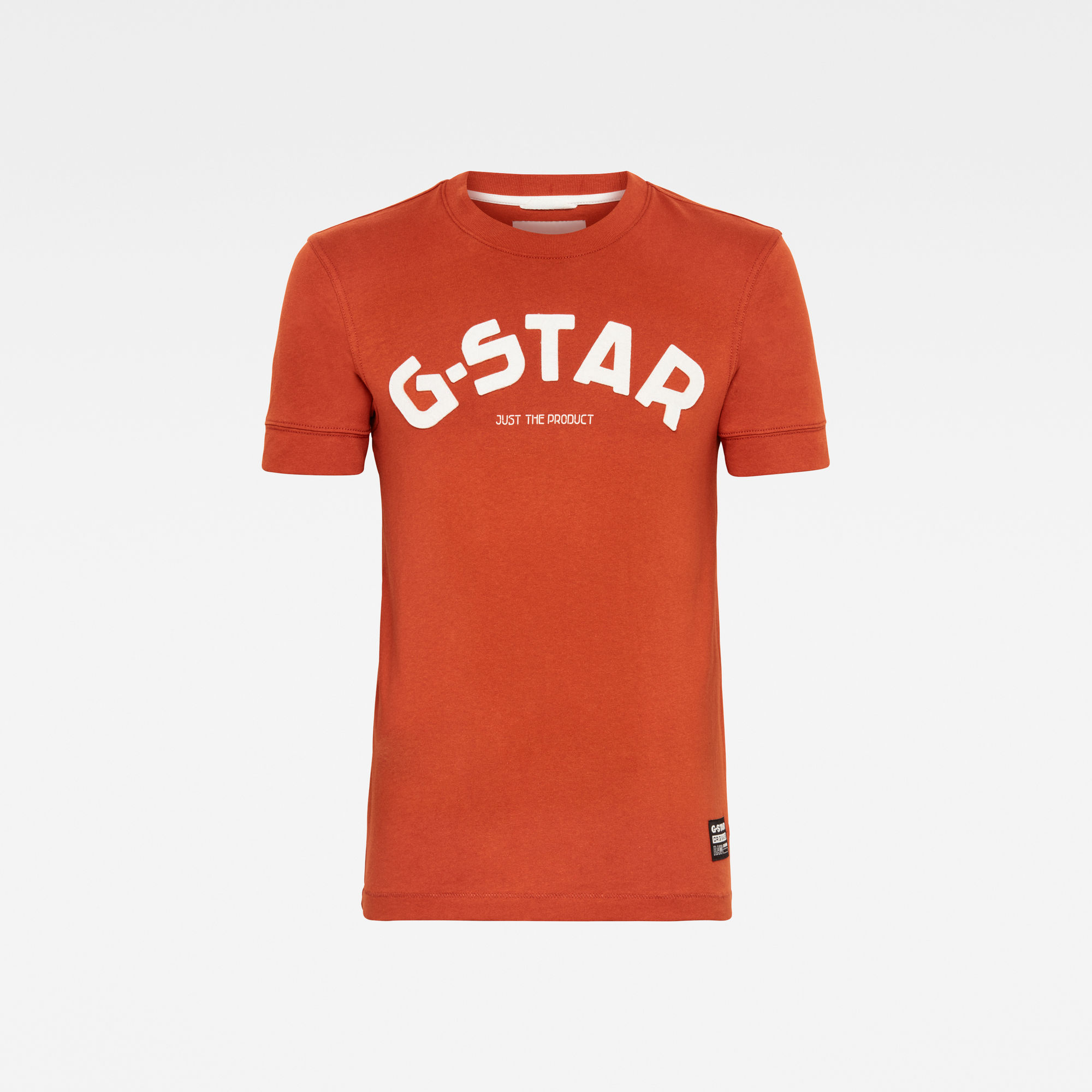 Felt Applique Logo Slim TShirt Orange GStar RAW®
