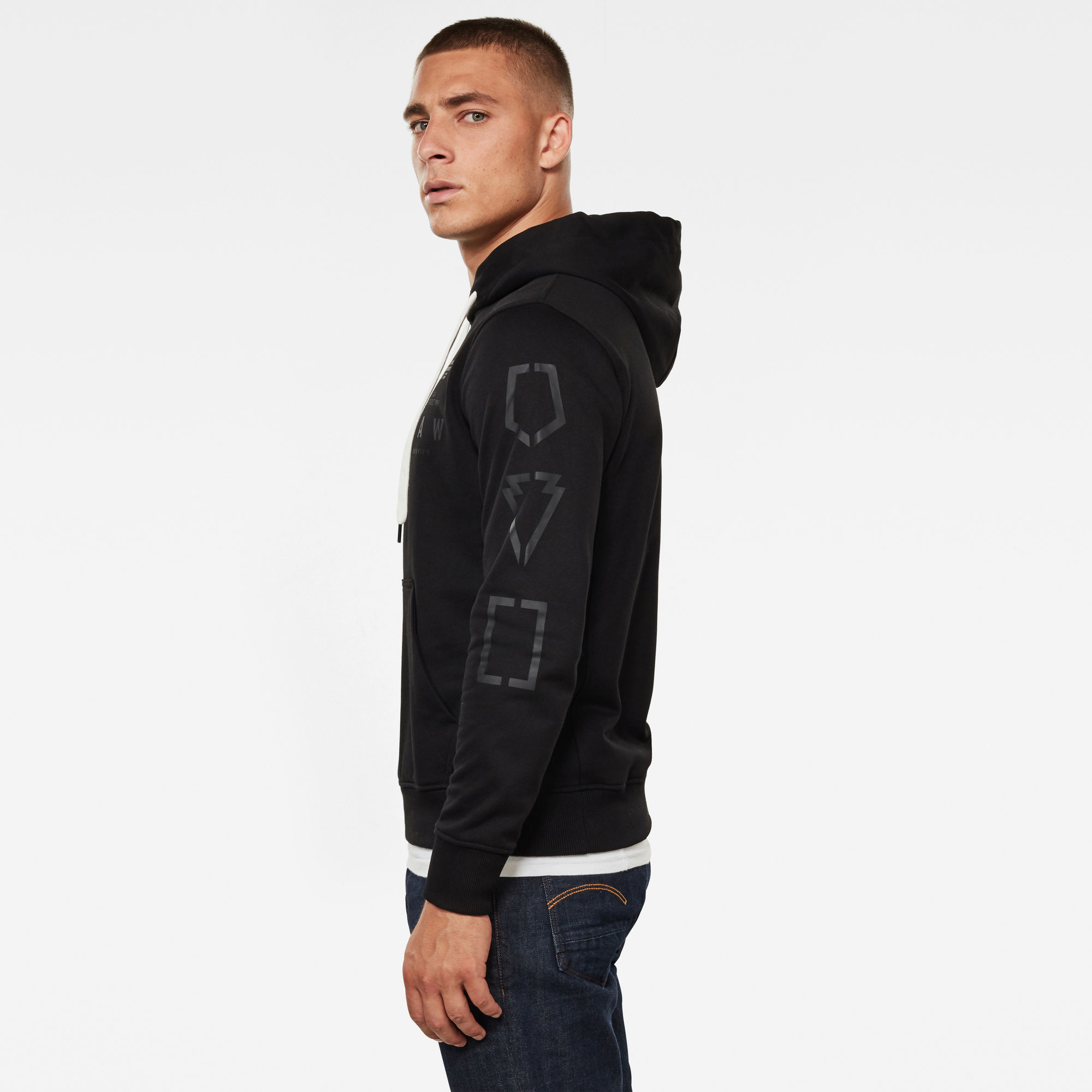 Black g star raw hoodie clearance