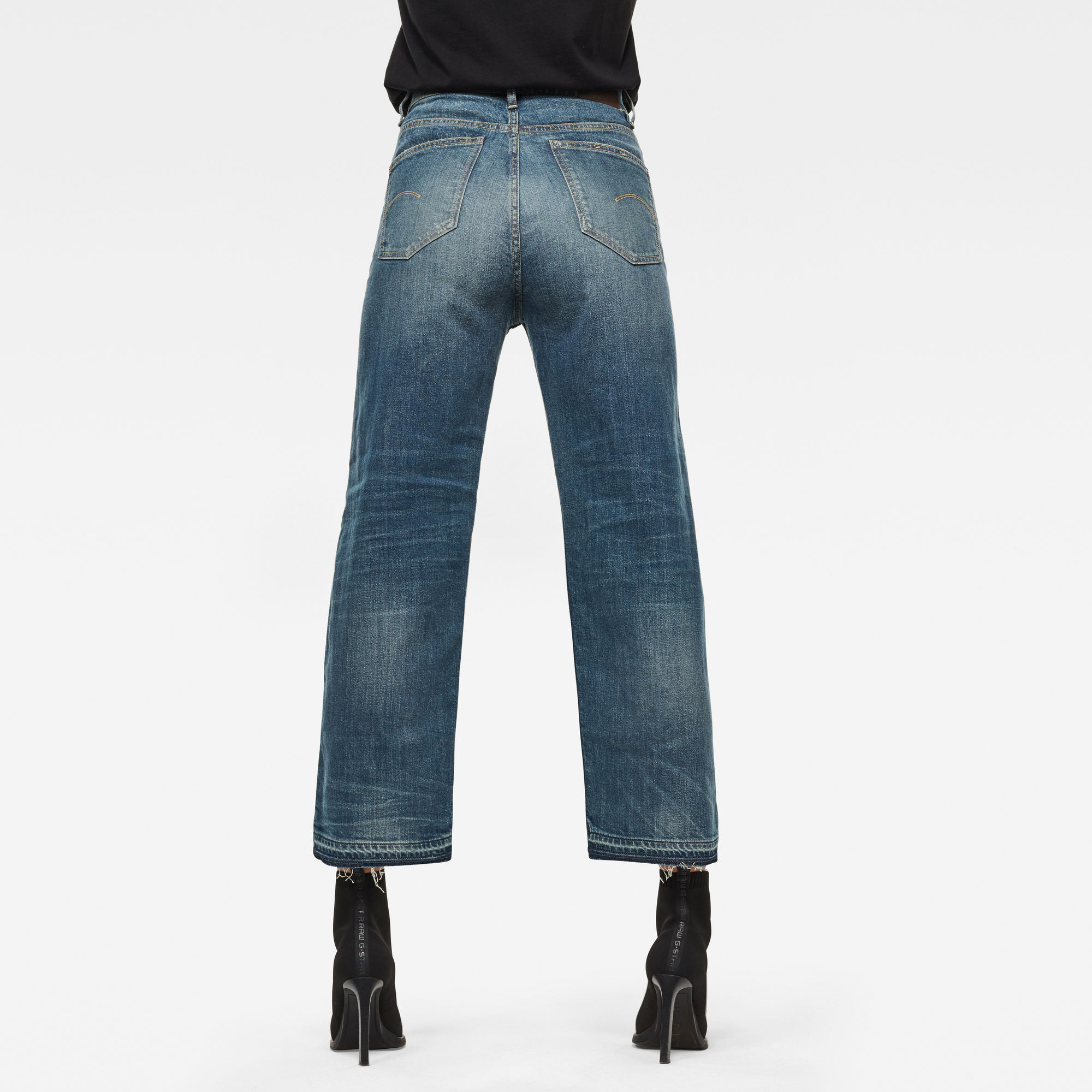 Tedie Ultra High Straight Ripped Edge Ankle C Jeans GStar RAW®