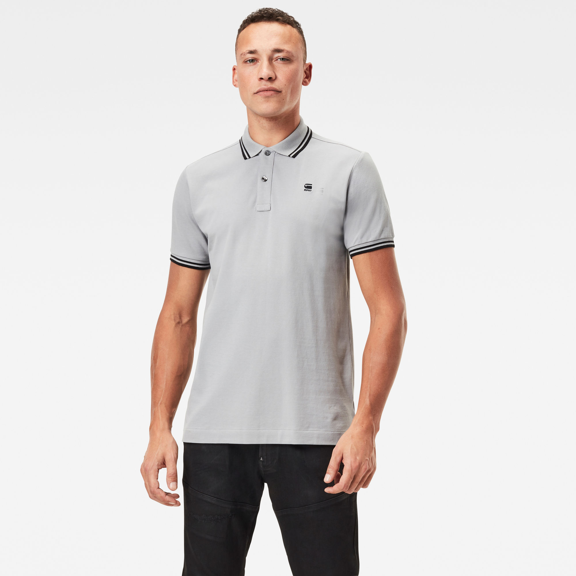 Dunda Slim Striped Polo | Grey | G-Star RAW®