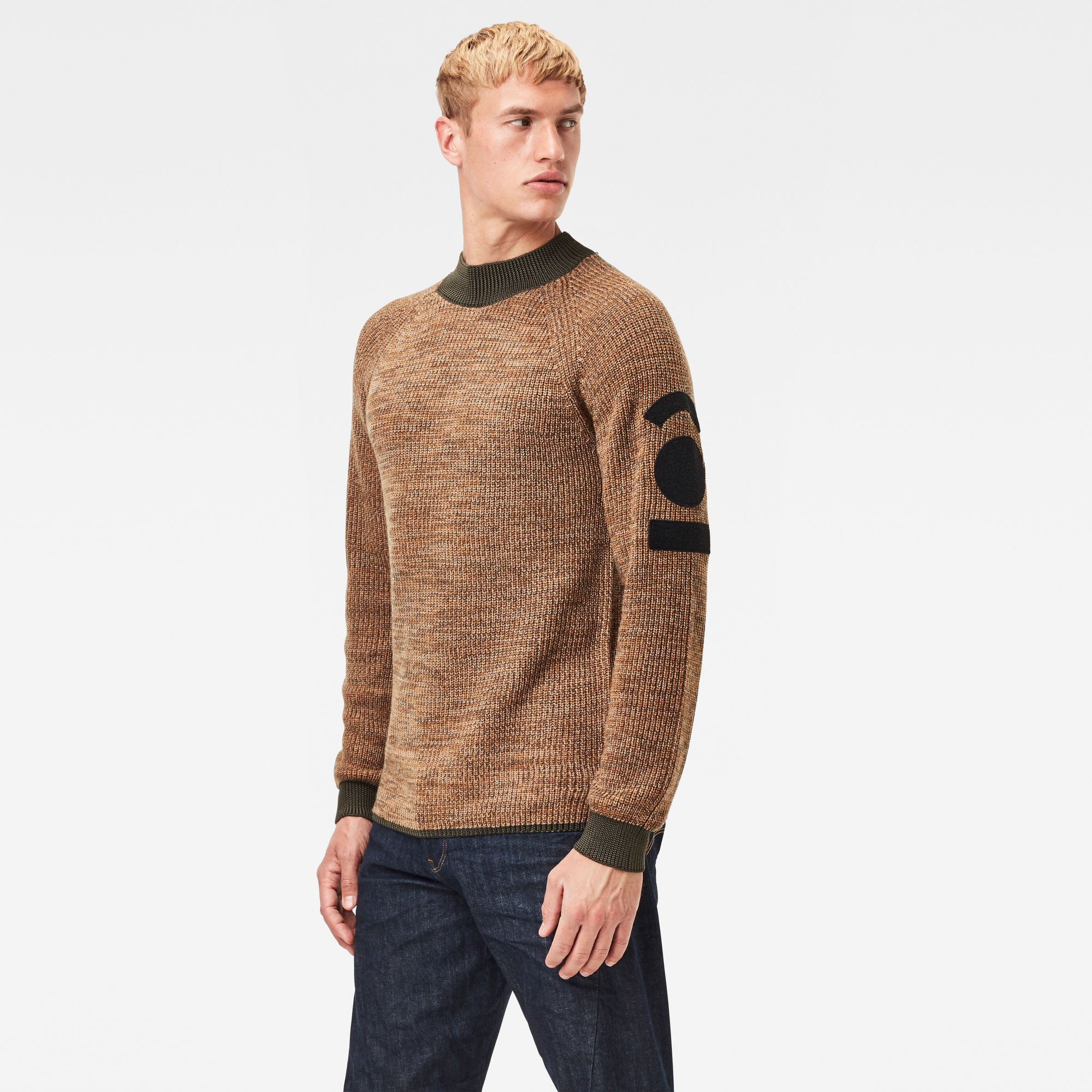 Army Mock Knitted Sweater | Brown | G-Star RAW®