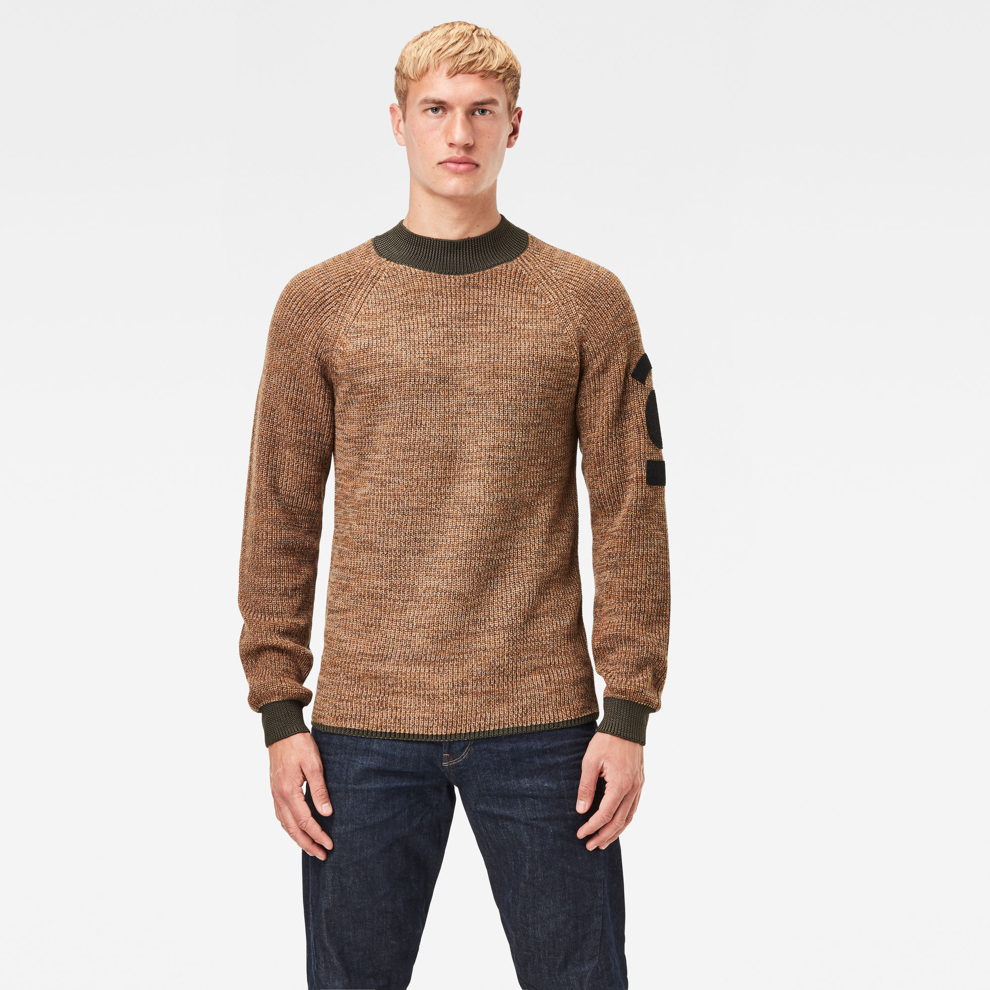 Army Mock Knitted Sweater | Brown | G-Star RAW®