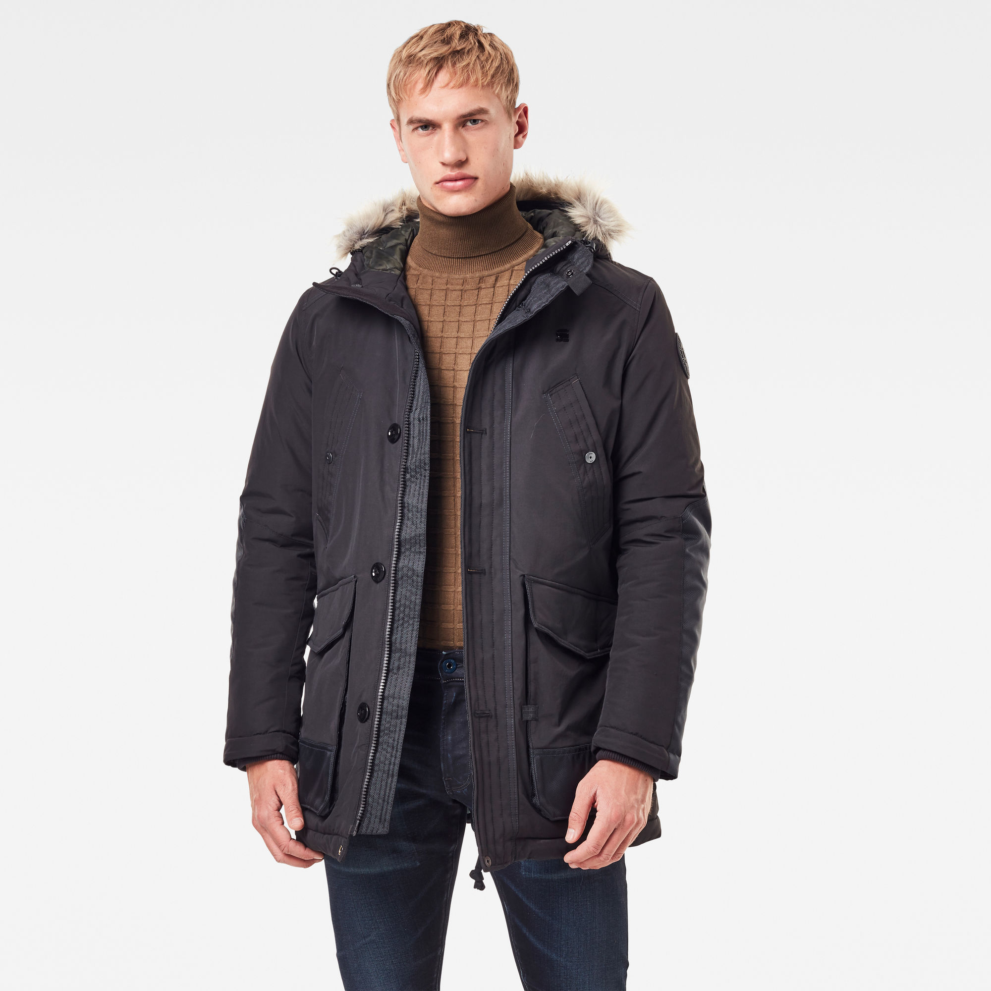 Vodan Padded Hooded Faux Fur Parka | Black | G-Star RAW®