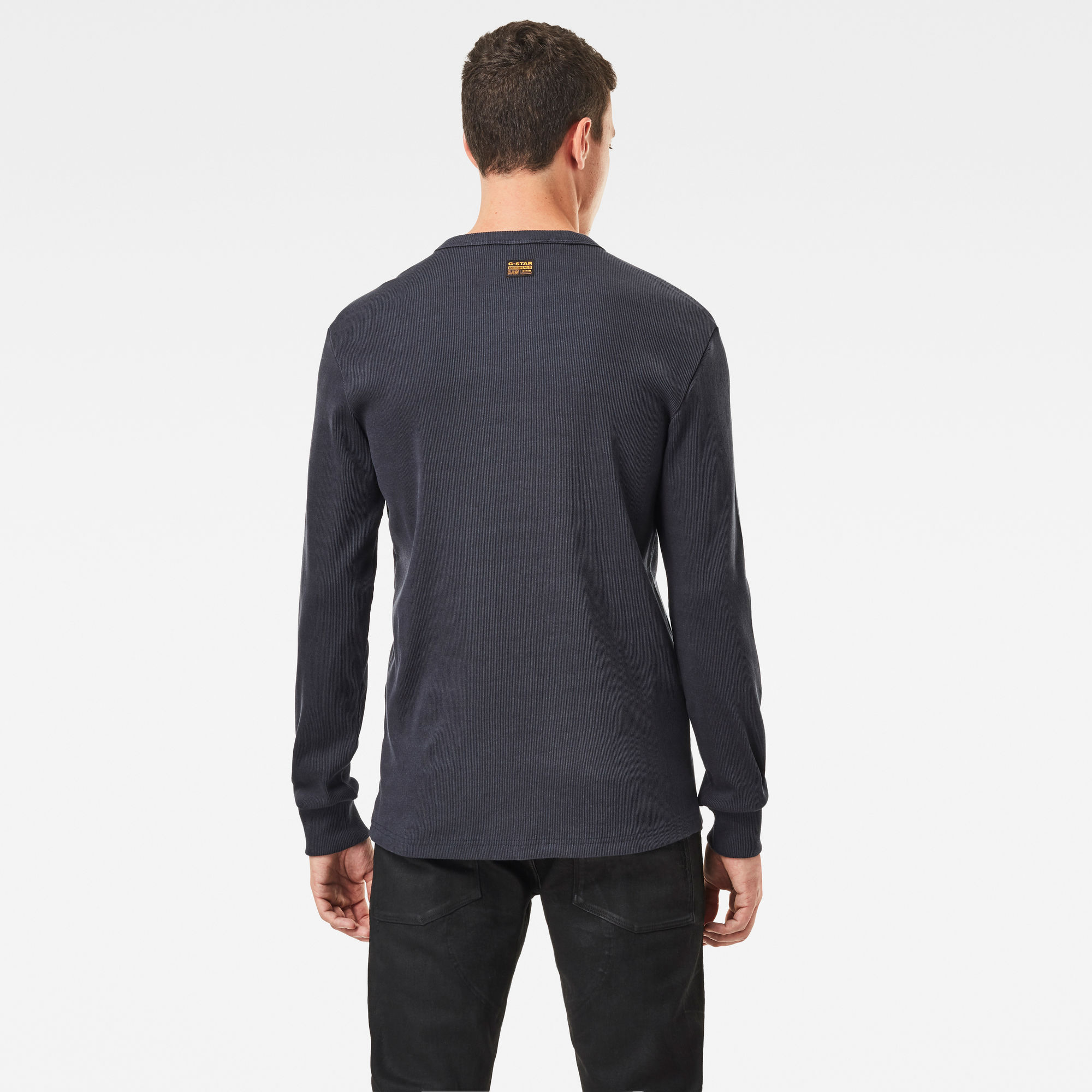 Plated Rib Slim Ringer T-Shirt | Dark blue | G-Star RAW®