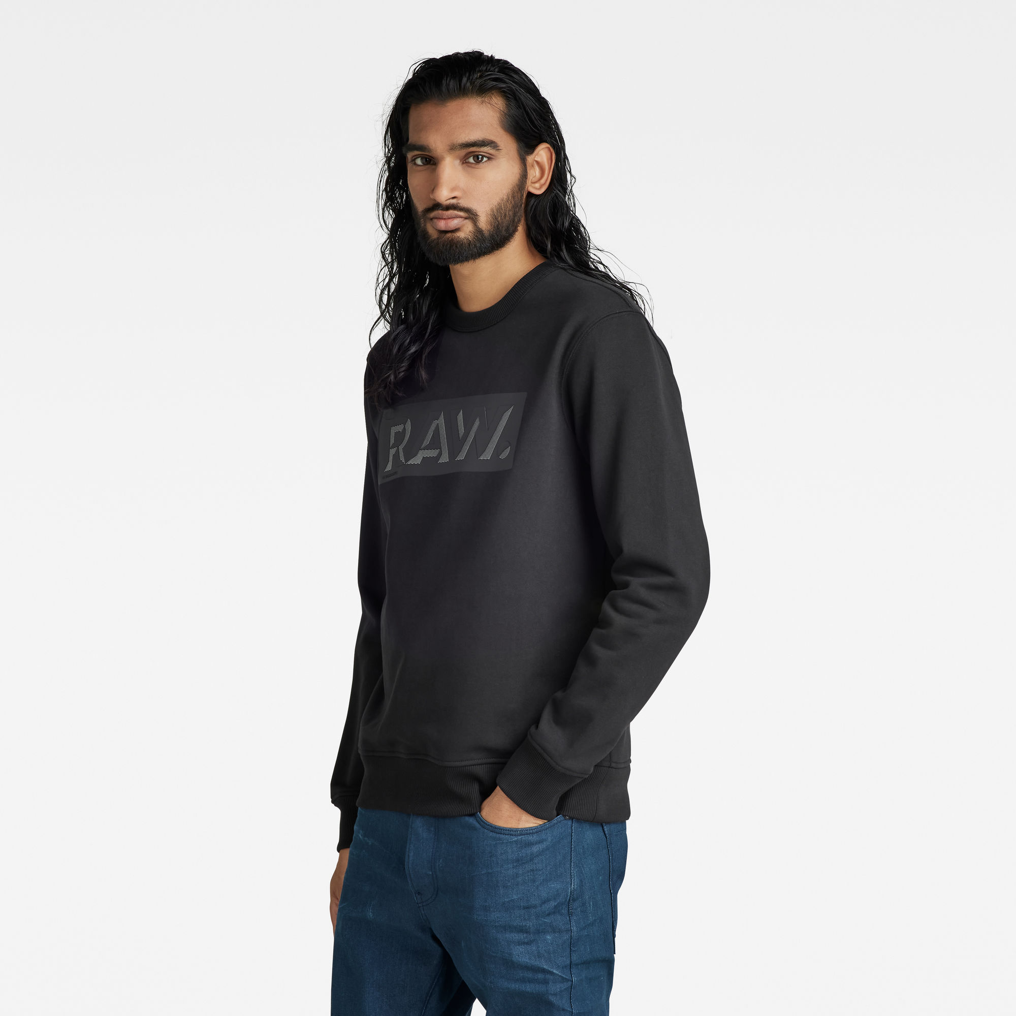 Raw Dot Box Graphic Sweater | Dark Black | G-Star RAW®