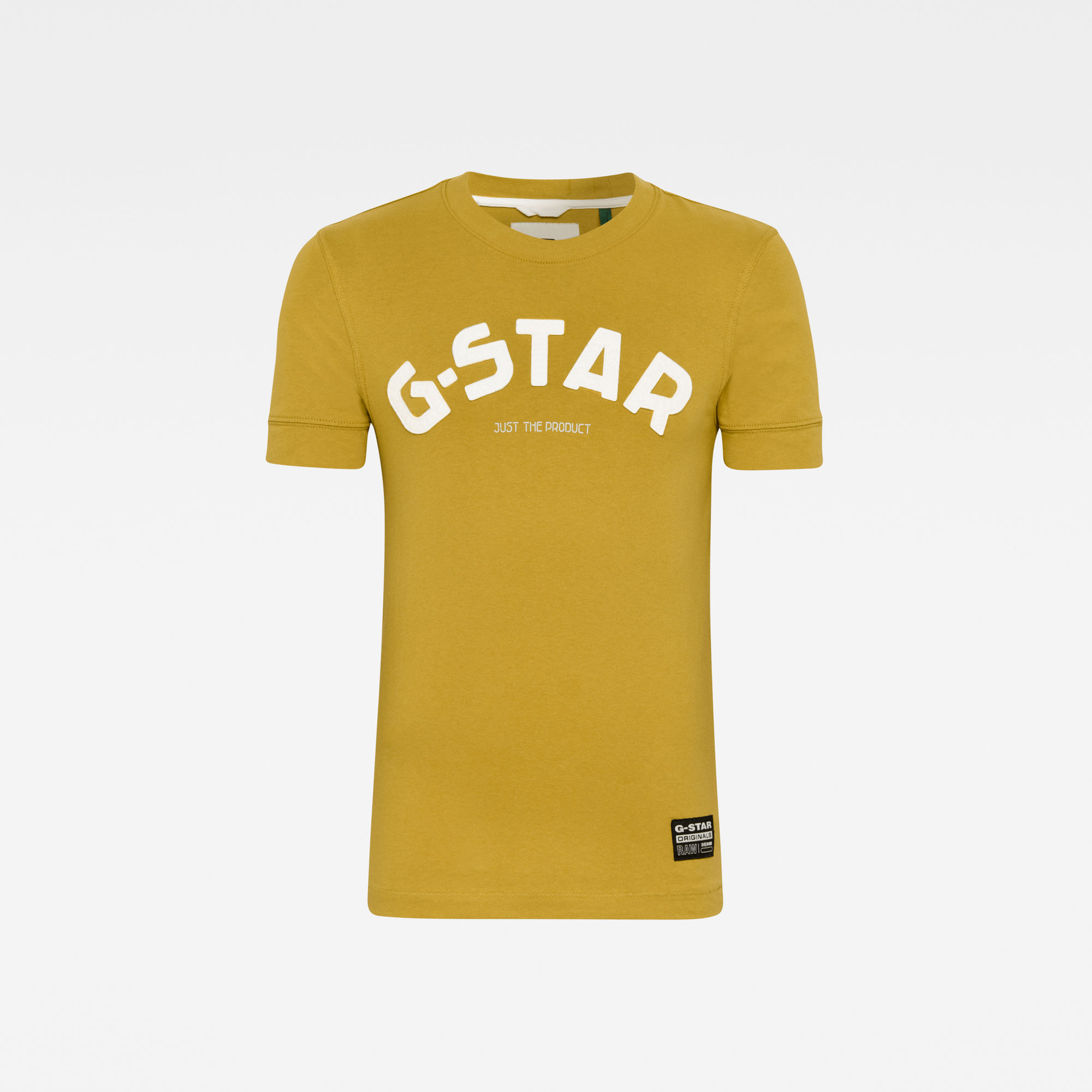 Felt Applique Logo Slim TShirt Green GStar RAW®