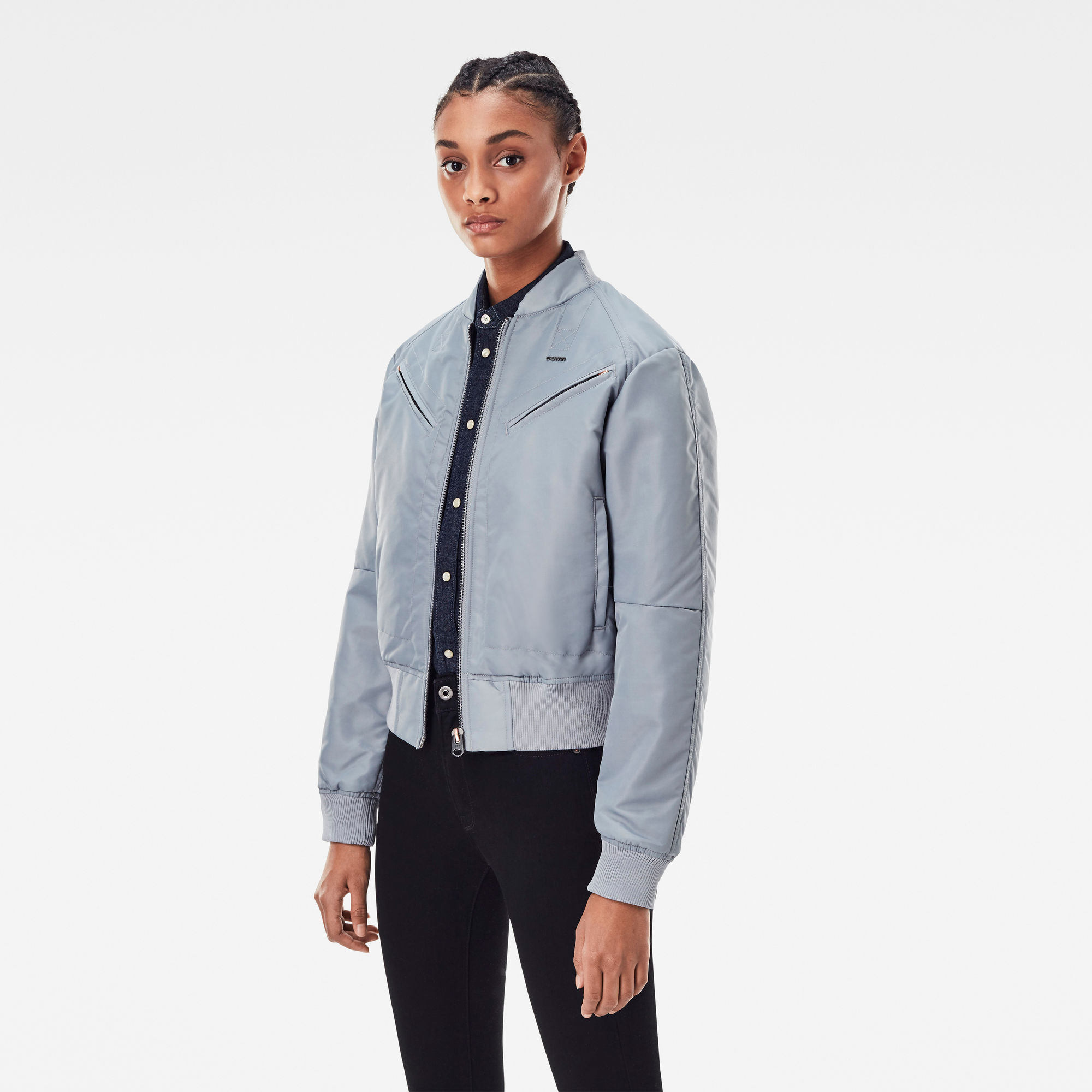 grey cropped quarter zip