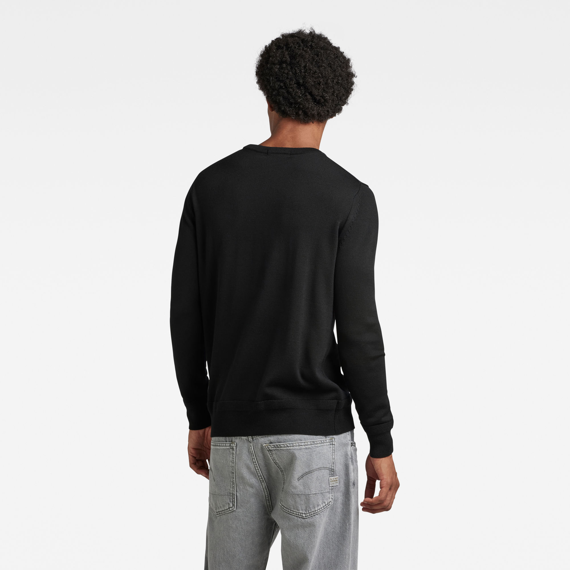 Premium Basic Knitted Sweater | Dark Black | G-Star RAW®