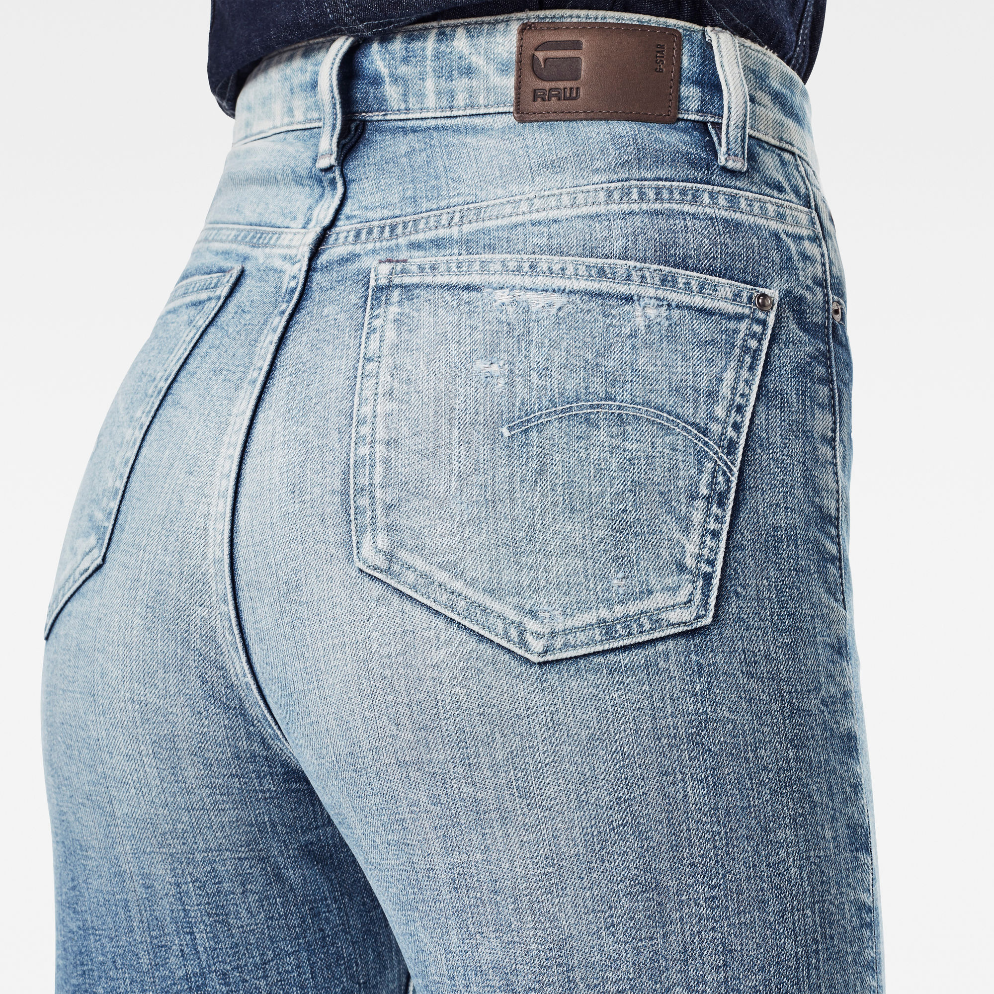 Tedie Ultra High Straight Ripped Edge Ankle Jeans | G-Star RAW®