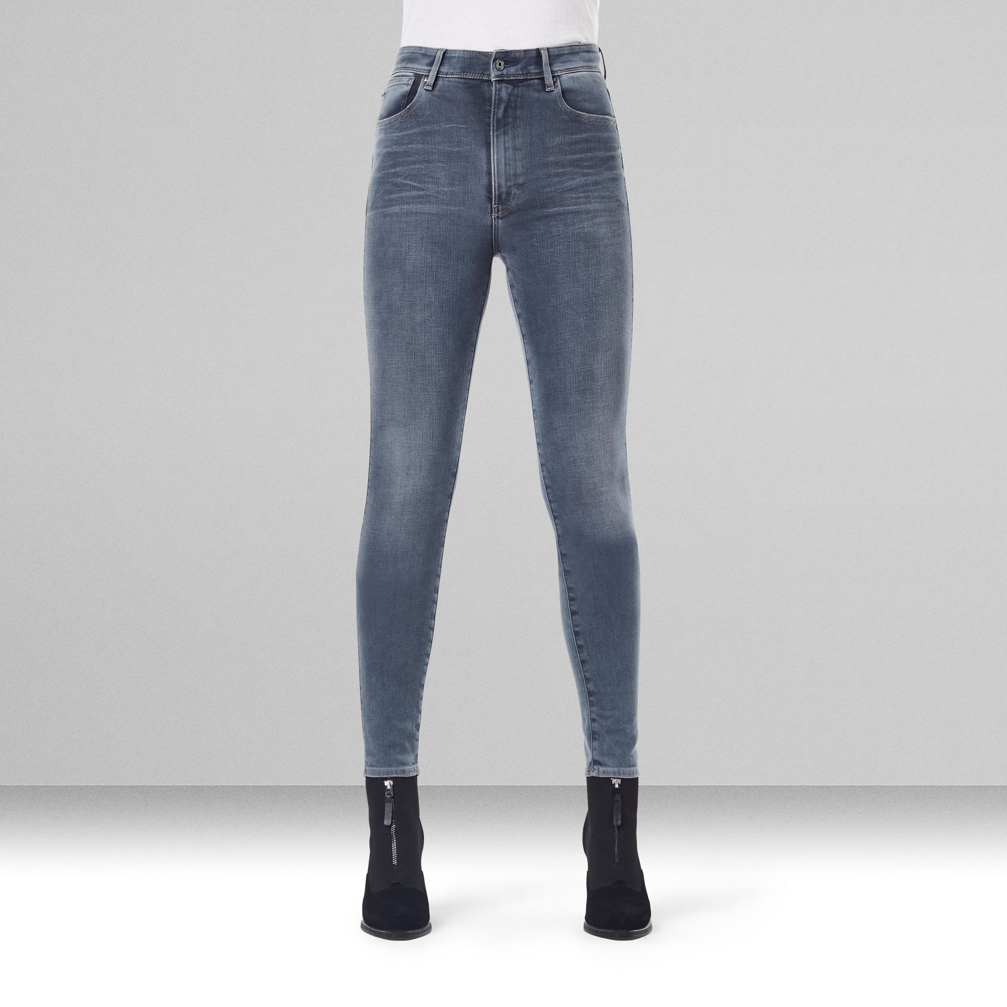 high rise dark jeans