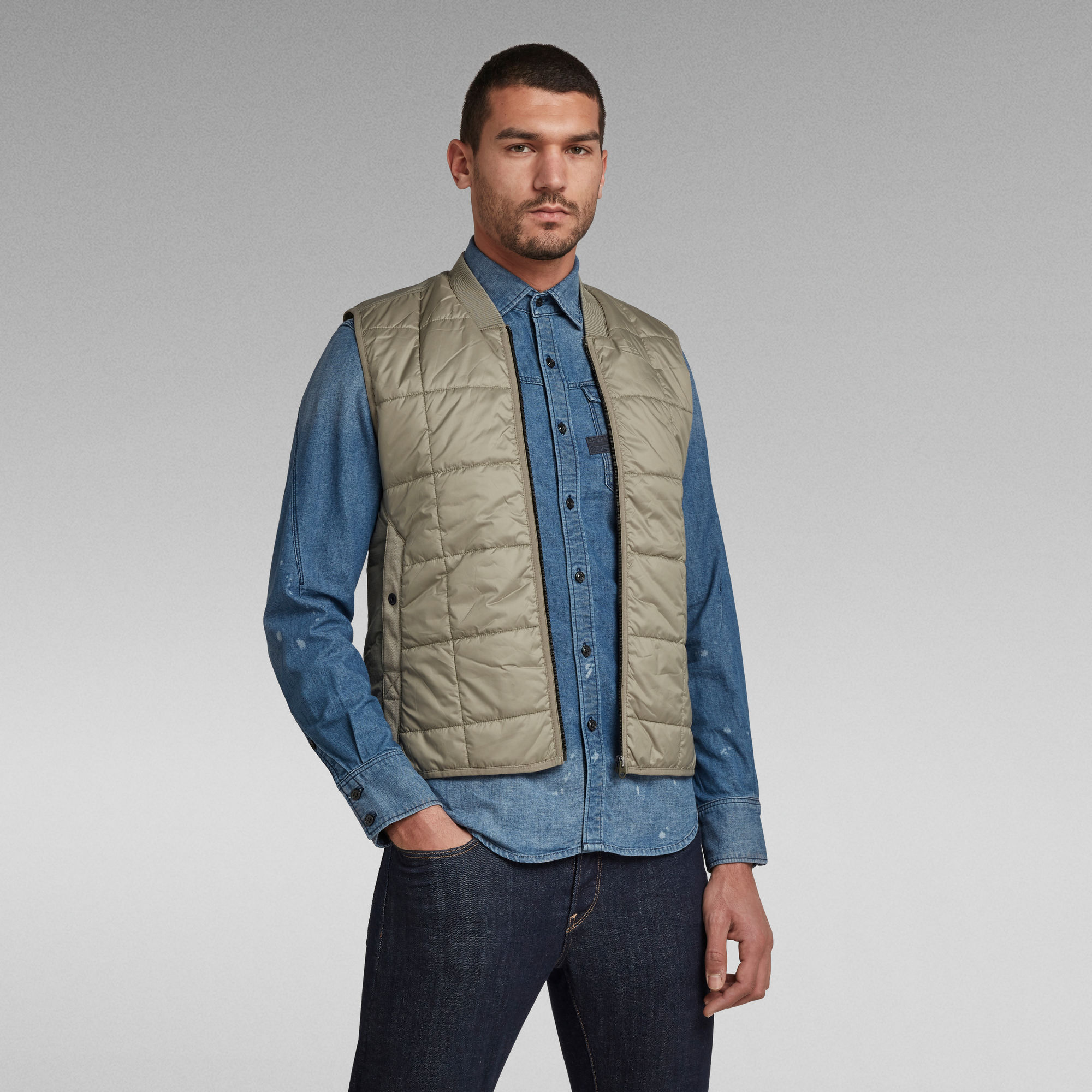 Lightweight Quilted Vest Green GStar RAW®