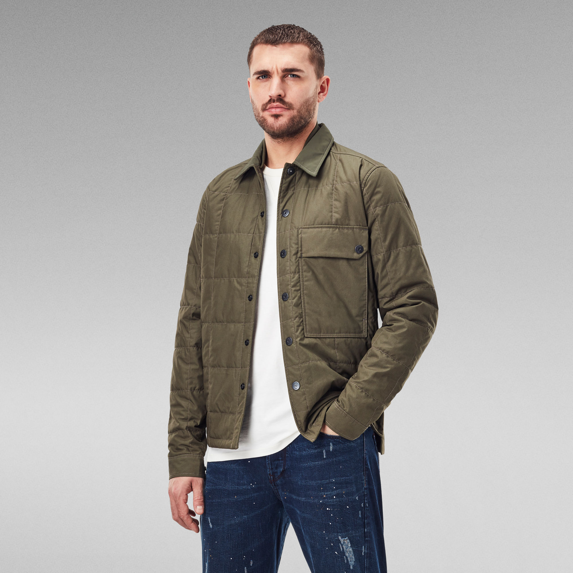 Quilted Overshirt | Brown | G-Star RAW® NL