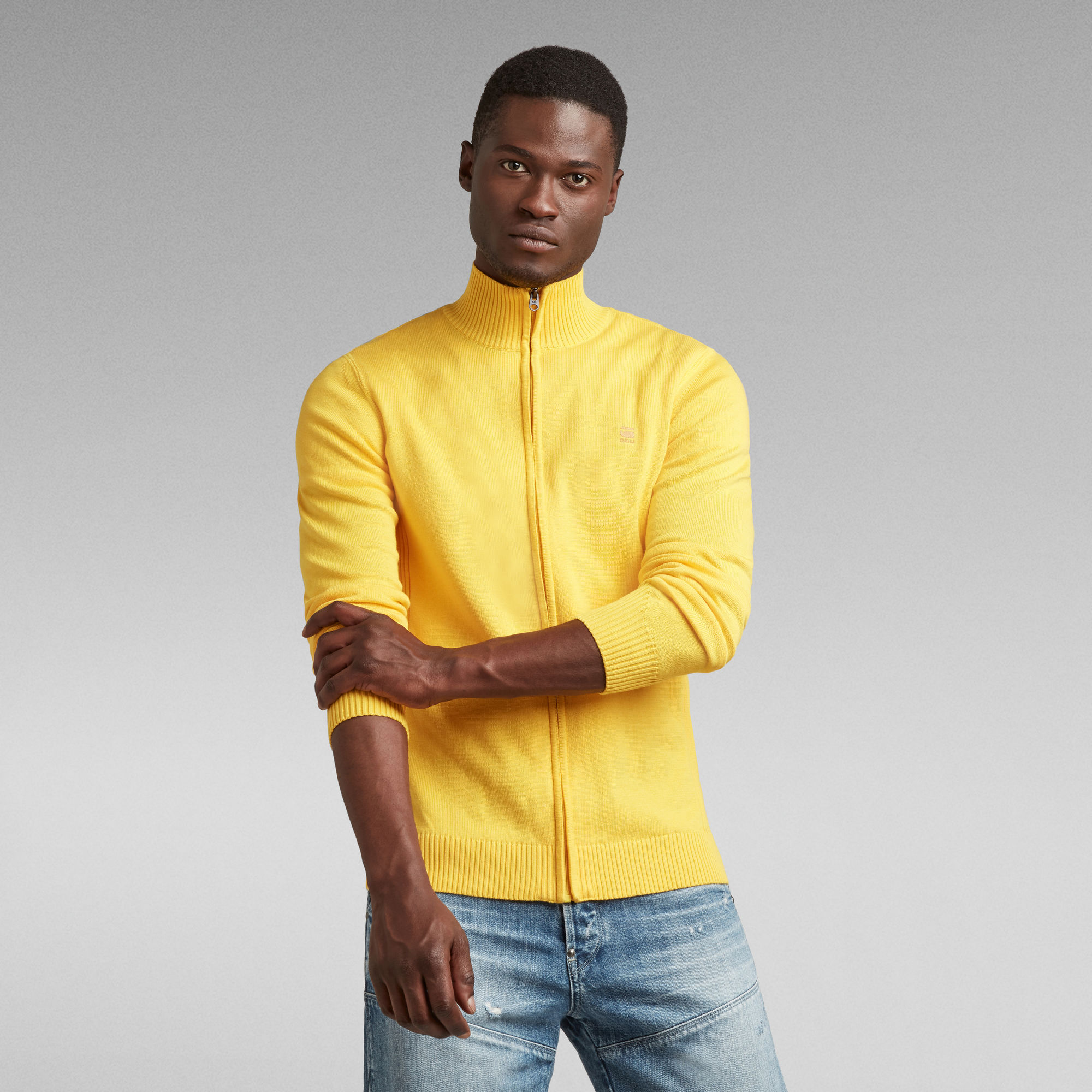 Classic Sport Zip Knitted Cardigan Yellow GStar RAW®