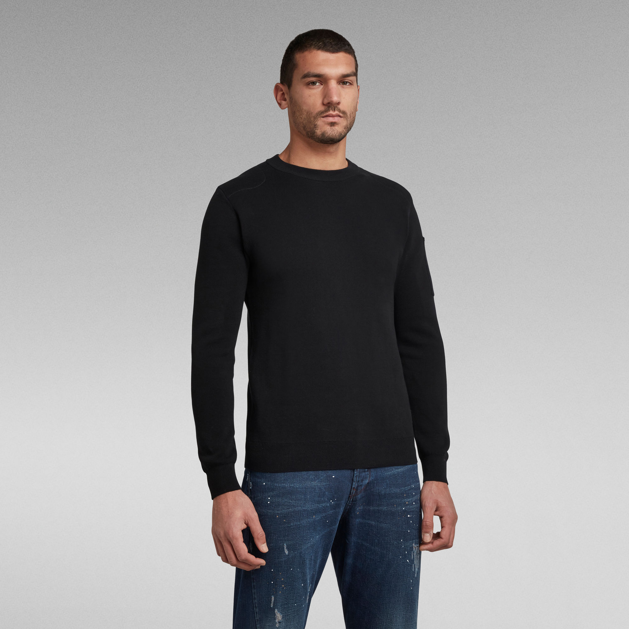 Sleeve Pocket Knitted Sweater | Black | G-Star RAW®