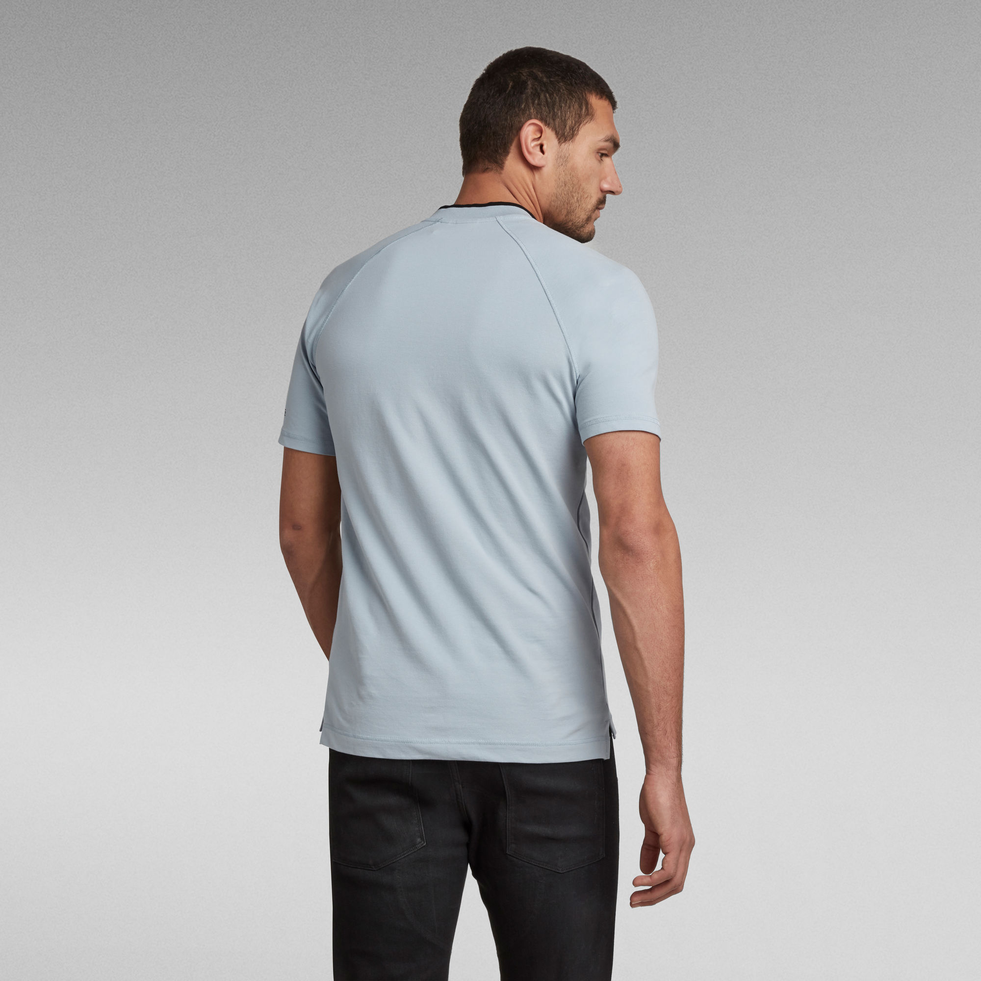 Baseball Collar Graphic Slim Polo | Medium blue | G-Star RAW®