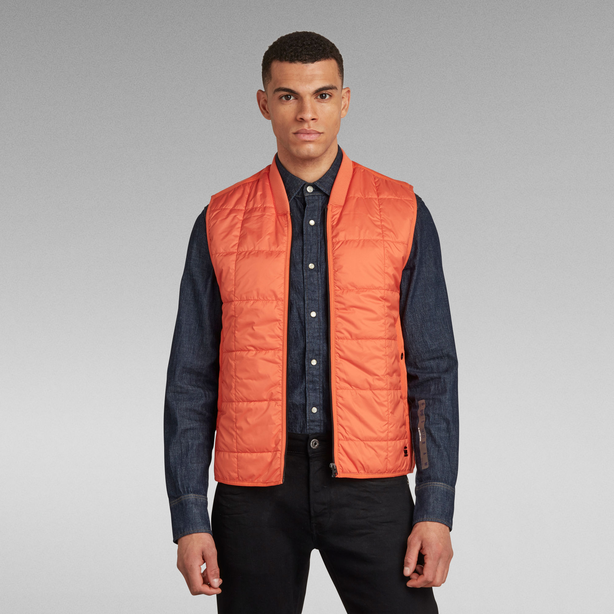 Lightweight Quilted Vest Orange GStar RAW® US