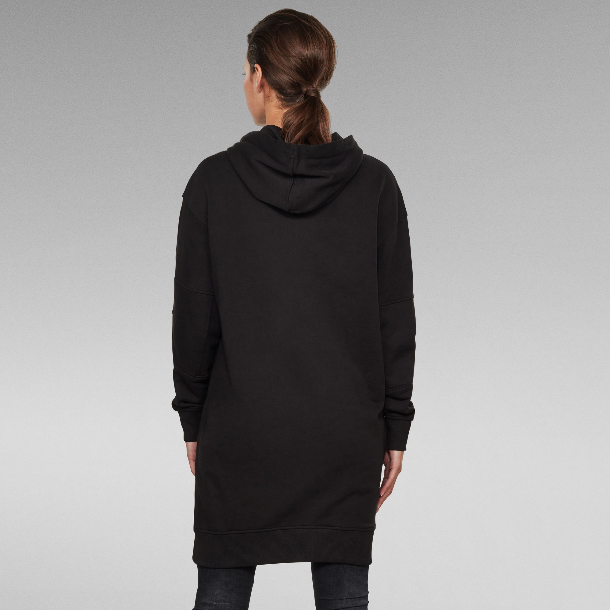 Ilou Zip Hooded Sweat Dress Black GStar RAW®