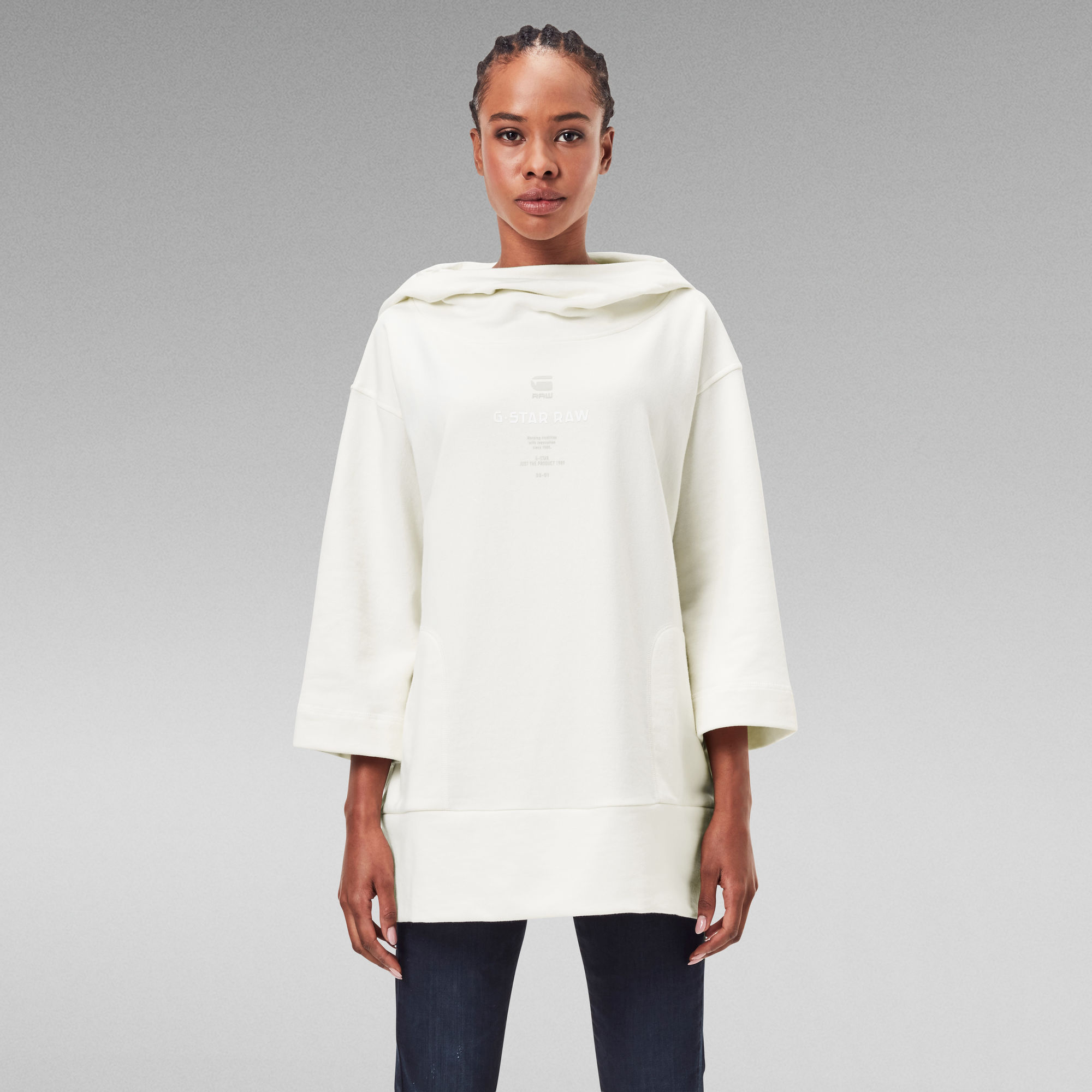 Oversized Hood Cover Sweater White GStar RAW®
