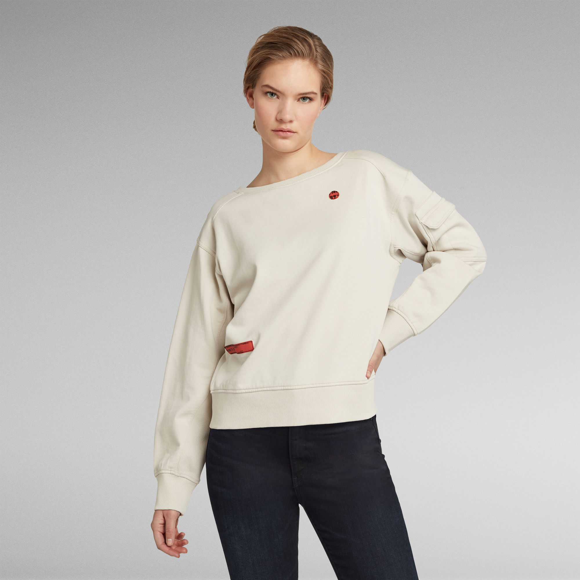 Boat Neck Sweatshirt Beige GStar RAW®