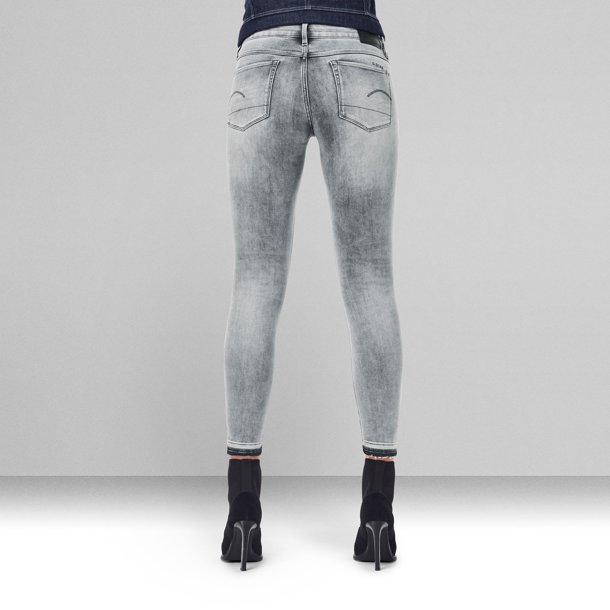 3301 Mid Skinny Ripped Edge Ankle Jeans Grey G Star Raw® 1957