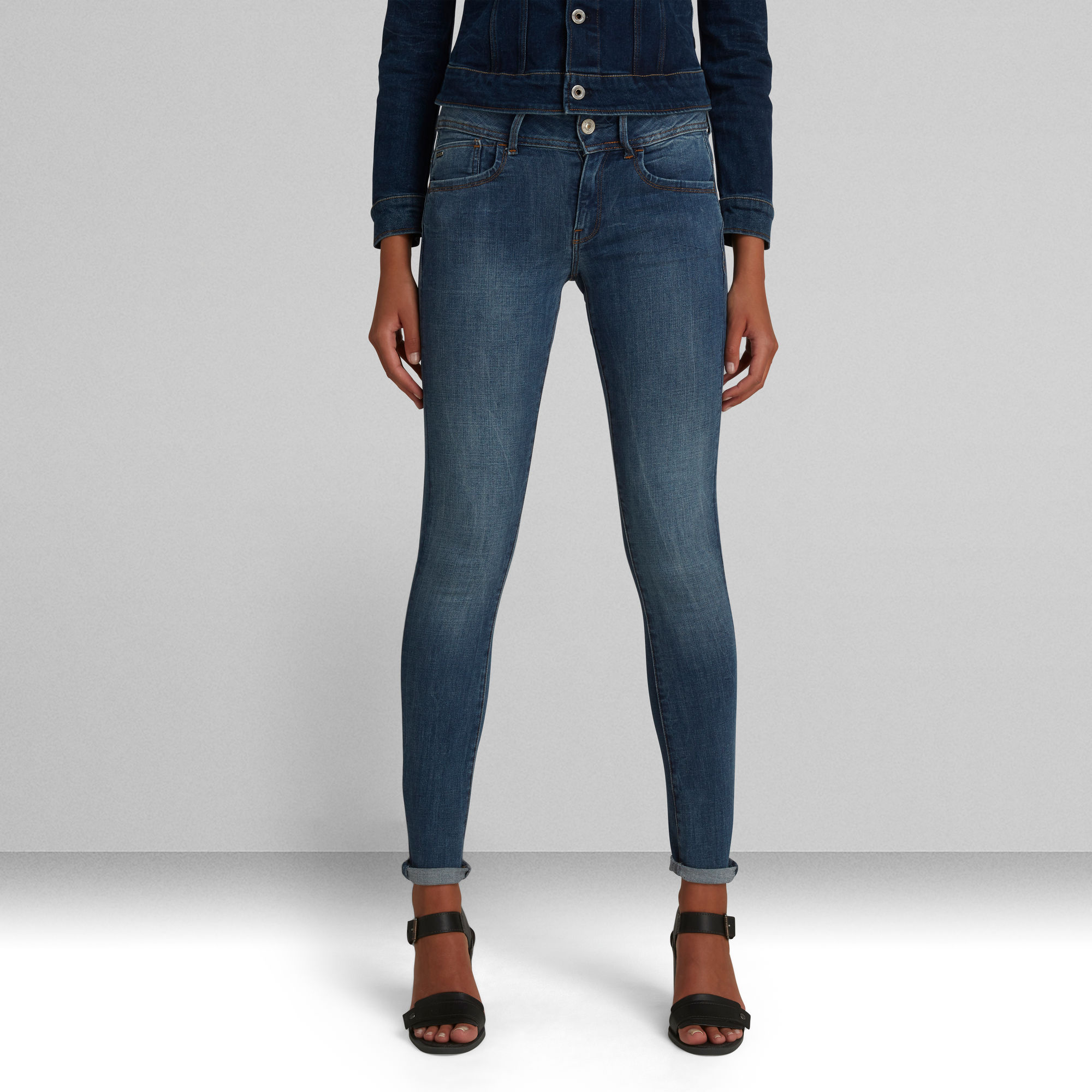 Lynn Mid Super Skinny Jeans | Dark blue | G-Star RAW®