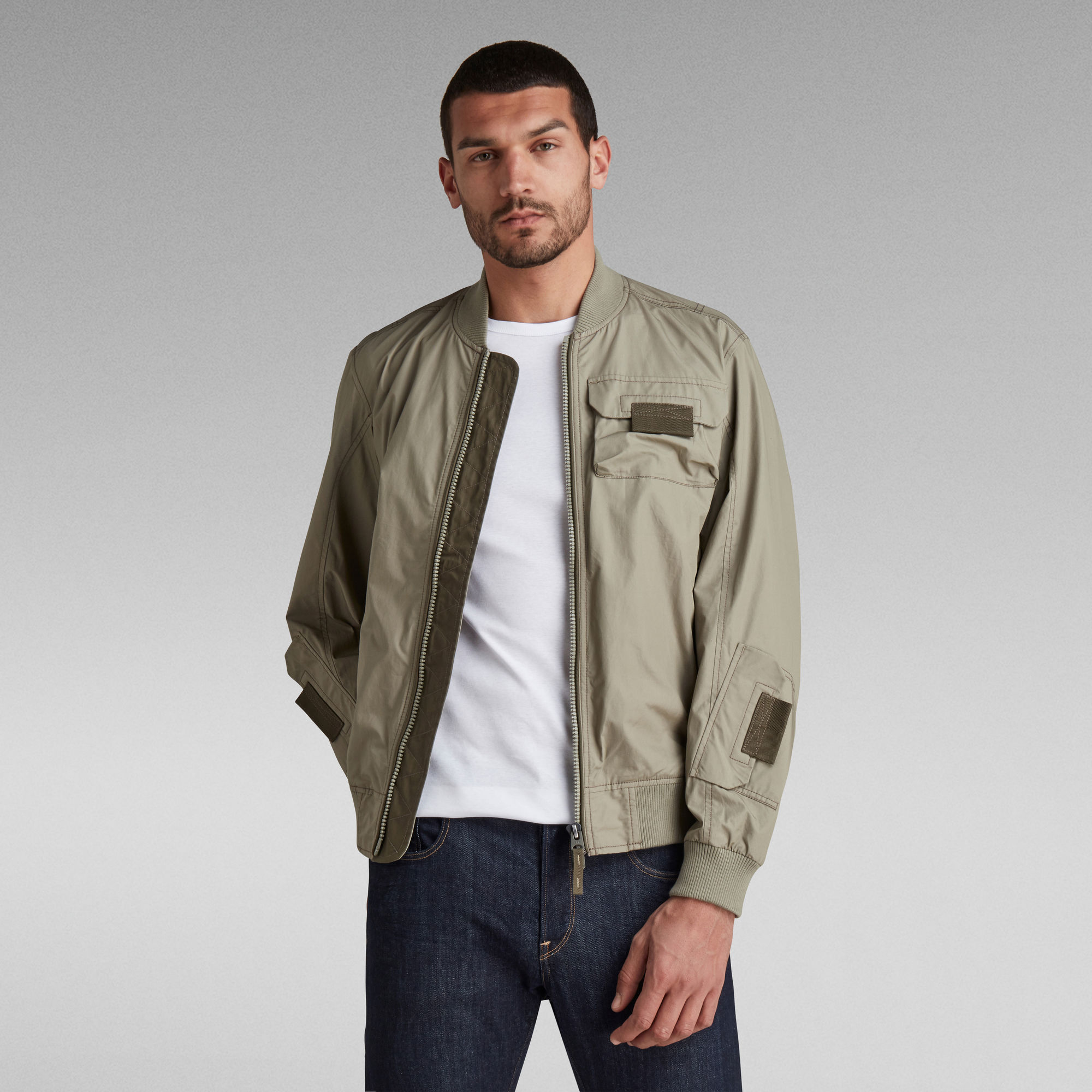 Chest Pockets Poplin Bomber Jacket | Green | G-Star RAW®