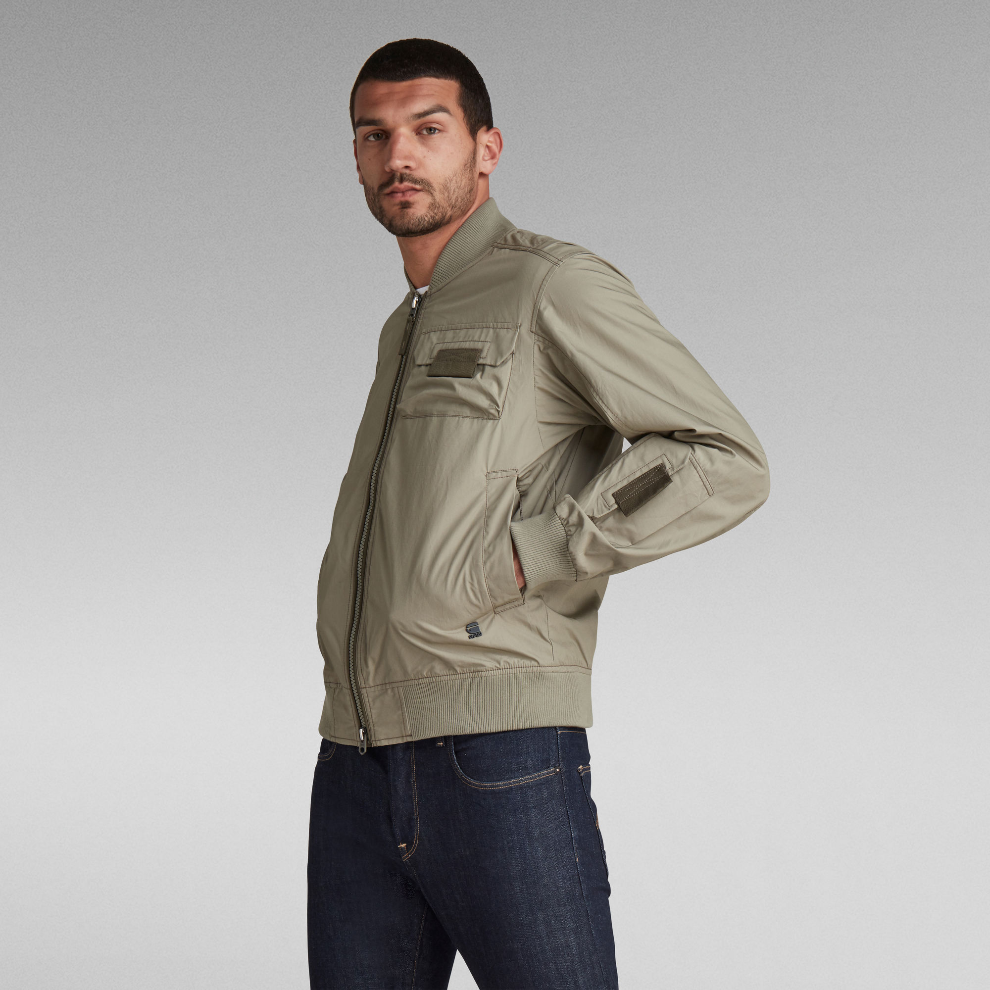 Chest Pockets Poplin Bomber Jacket | Green | G-Star RAW®