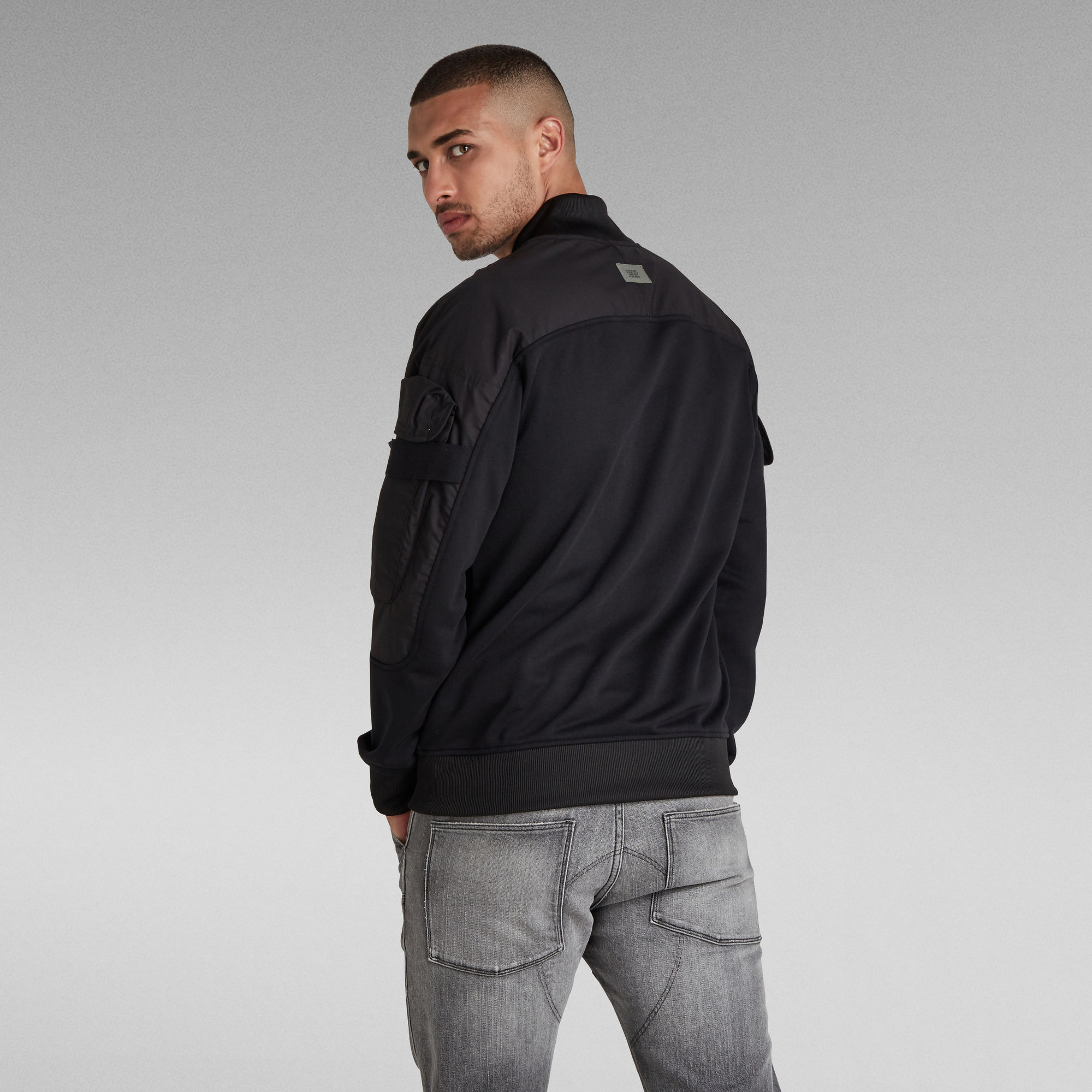 Mixed Cargo Bomber Jacket Sweater Black GStar RAW®