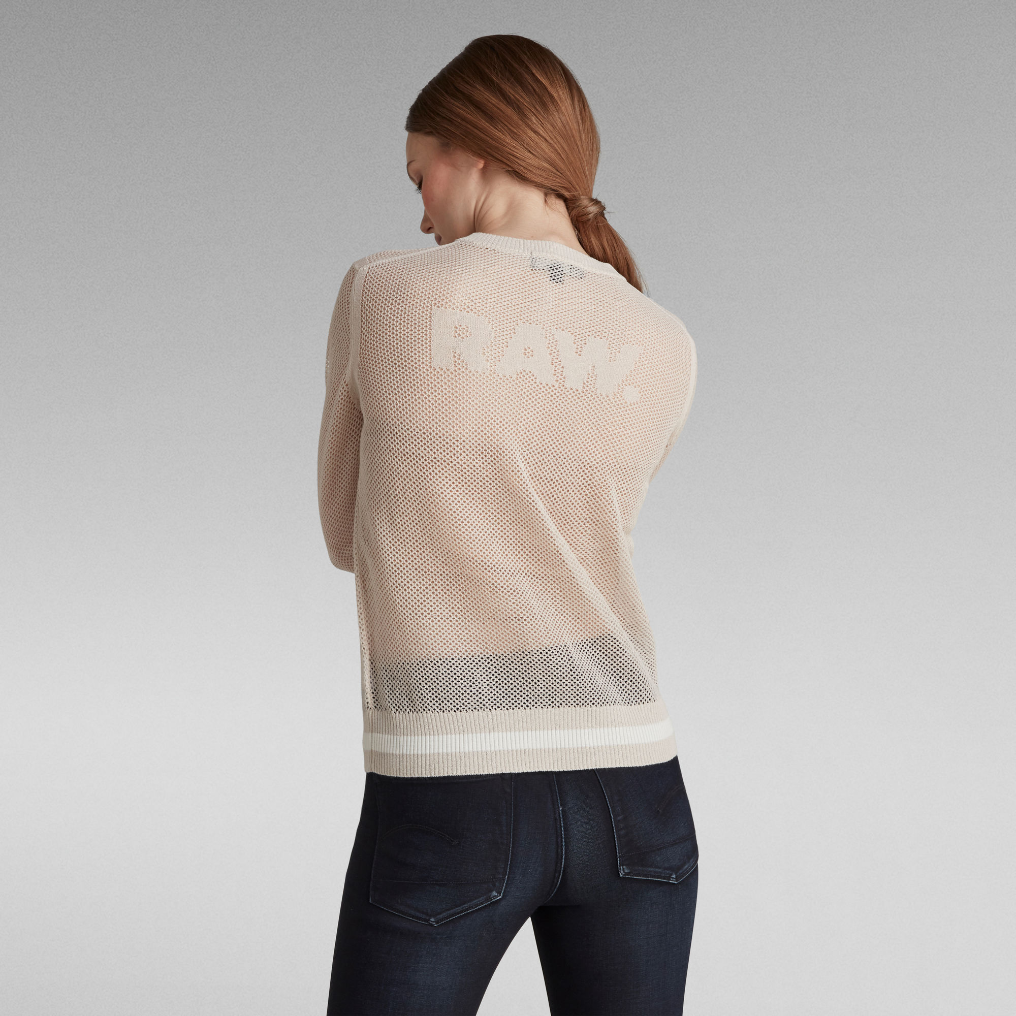 Logo Henley Sweater Women Pink GStar RAW®