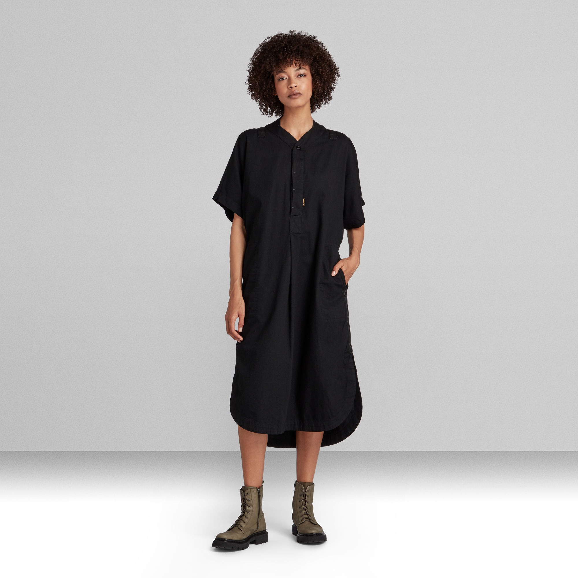 Baseball Scoop Hem Dress Black GStar RAW® ZA