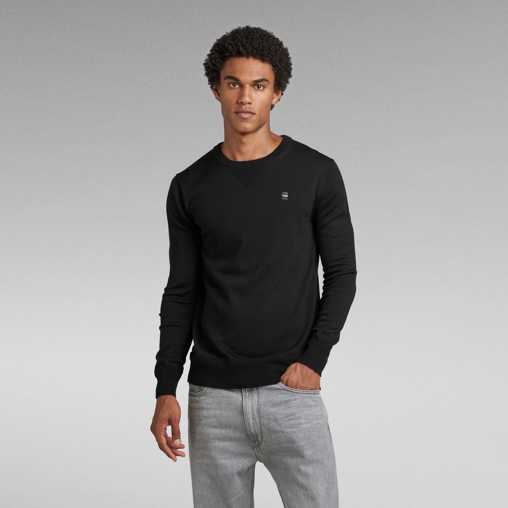 Premium Basic Knitted Sweater | Black | G-Star RAW®