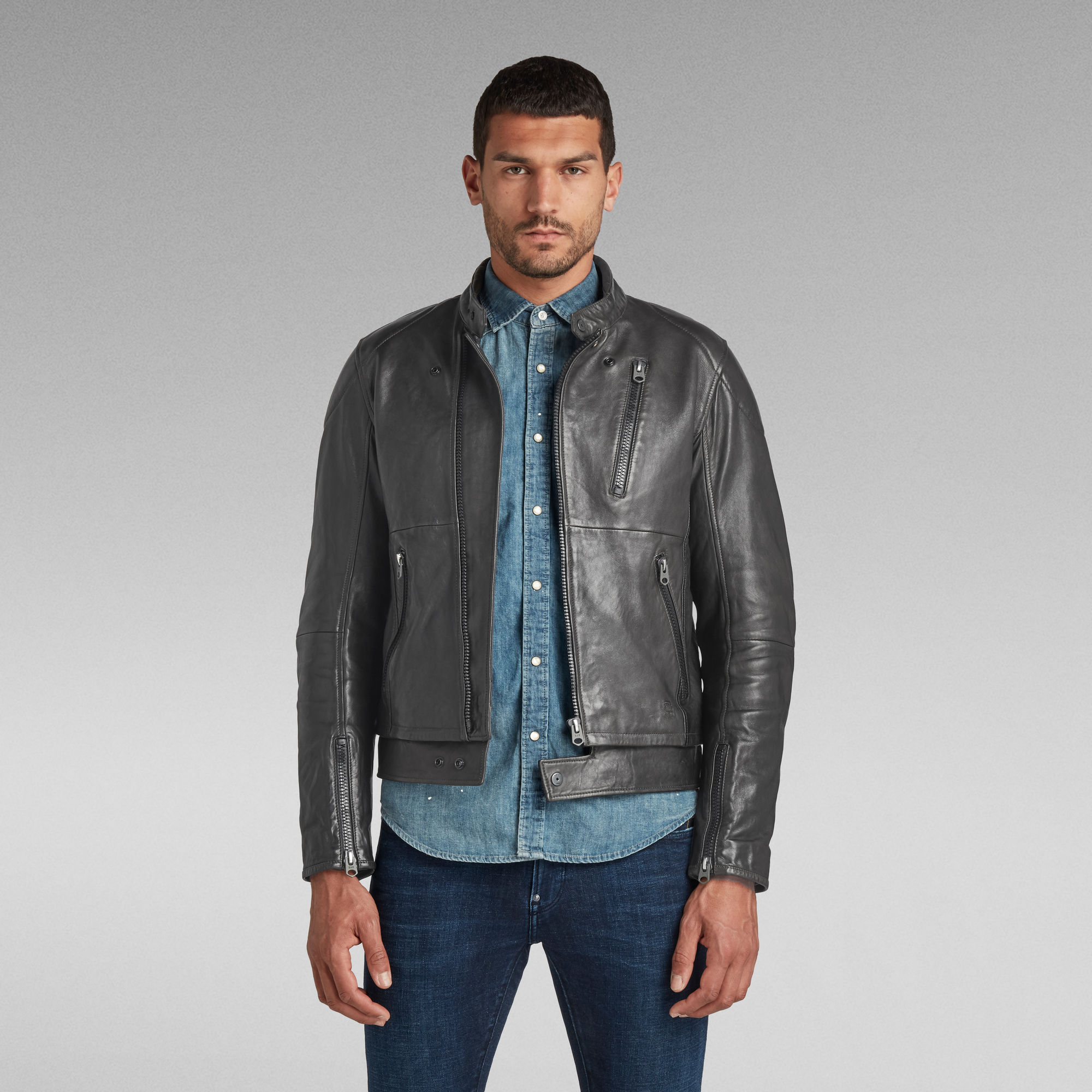 Rider Leather Jacket | Grey | G-Star RAW®