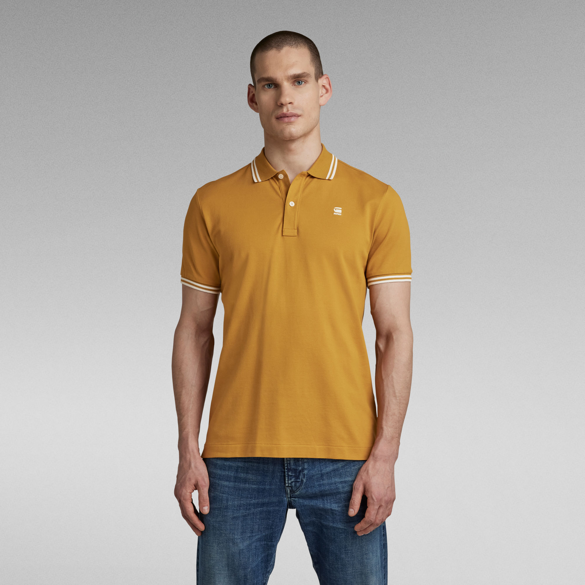 Dunda Slim Stripe Polo | Yellow | G-Star RAW®