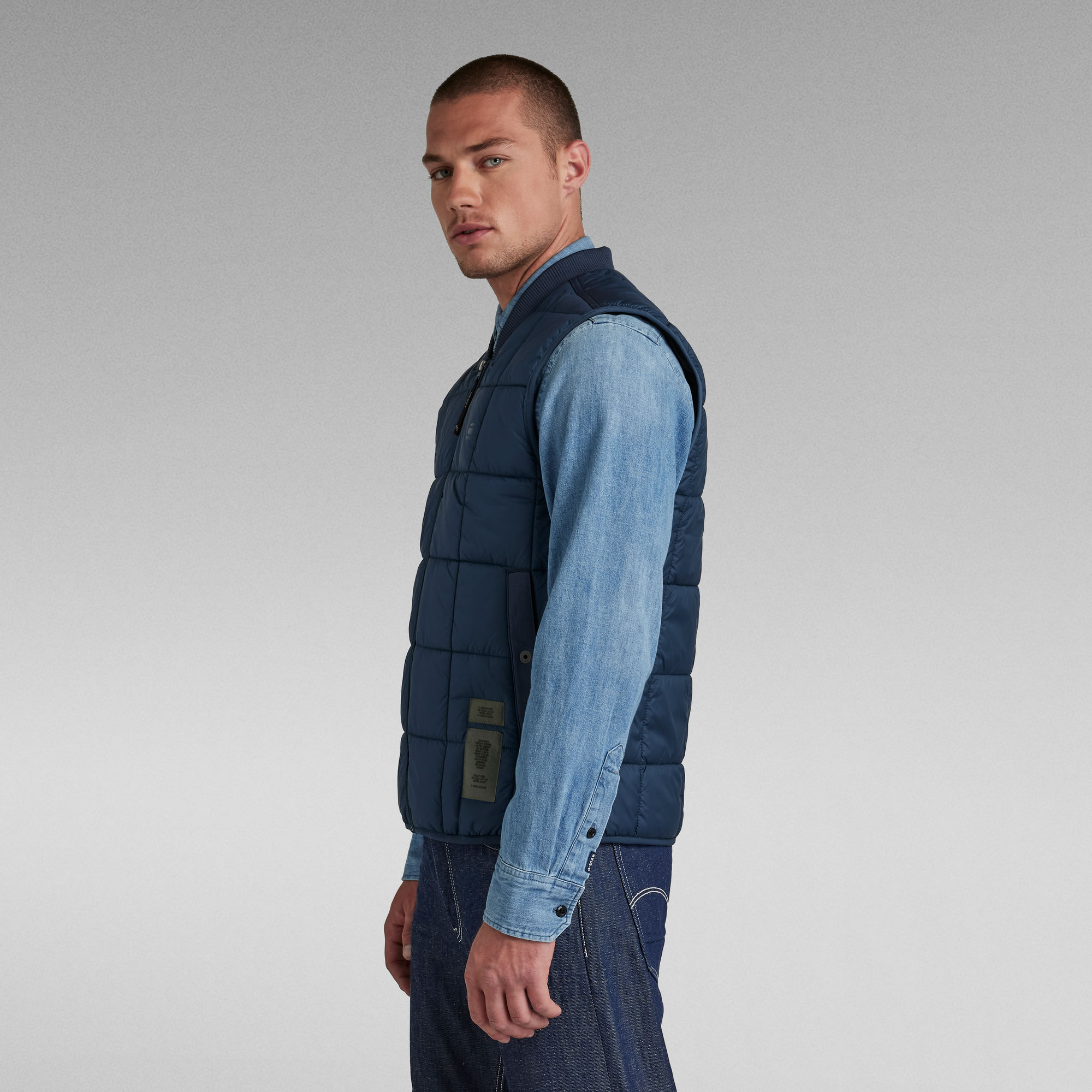 Meefic Square Quilted Vest Dark Blue G Star Raw®