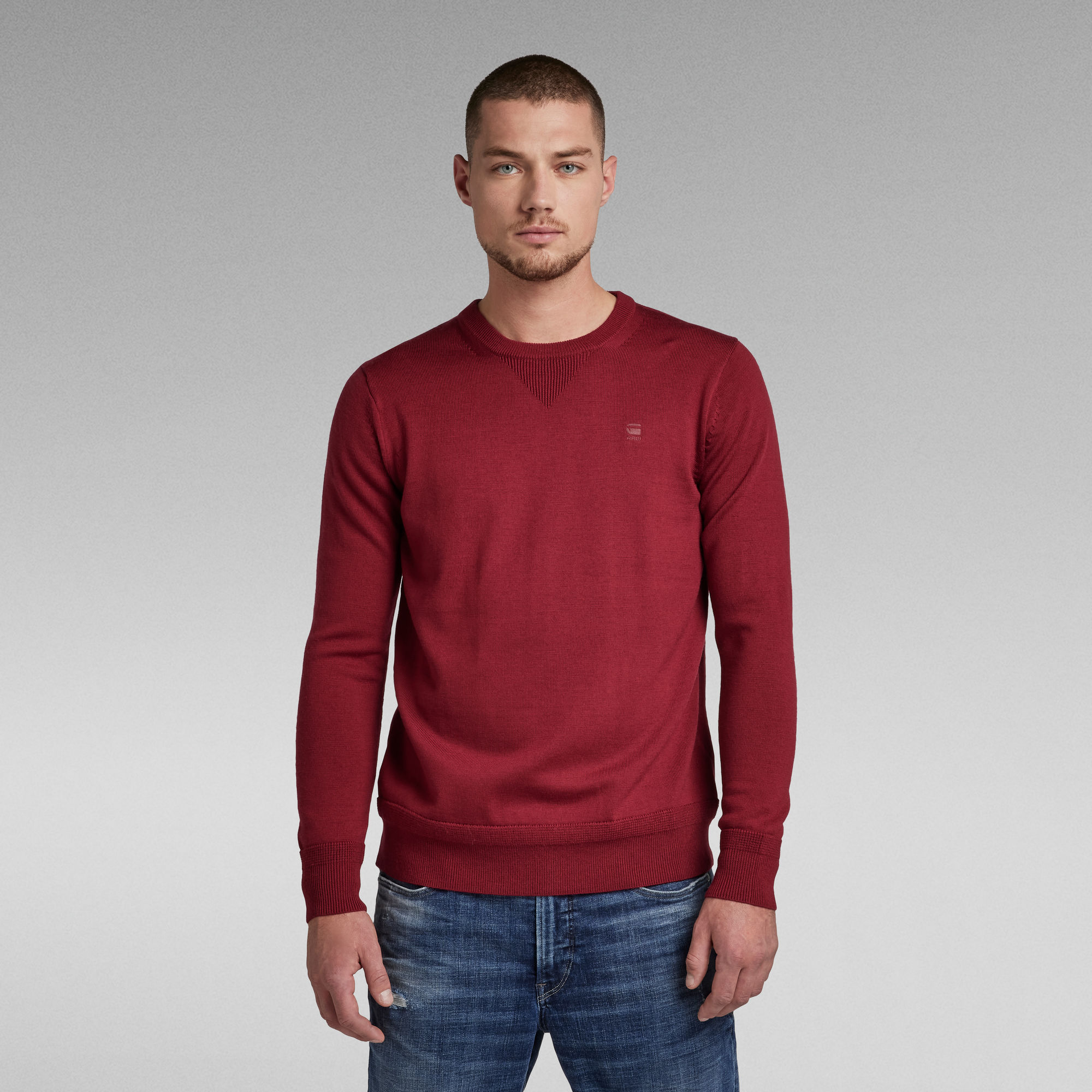 Premium Basic Knitted Sweater | Red | G-Star RAW®