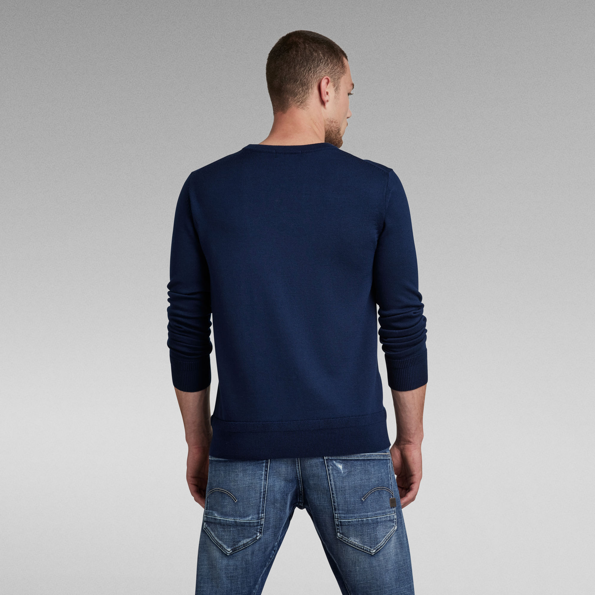 Premium Basic Knitted Sweater | Dark blue | G-Star RAW®