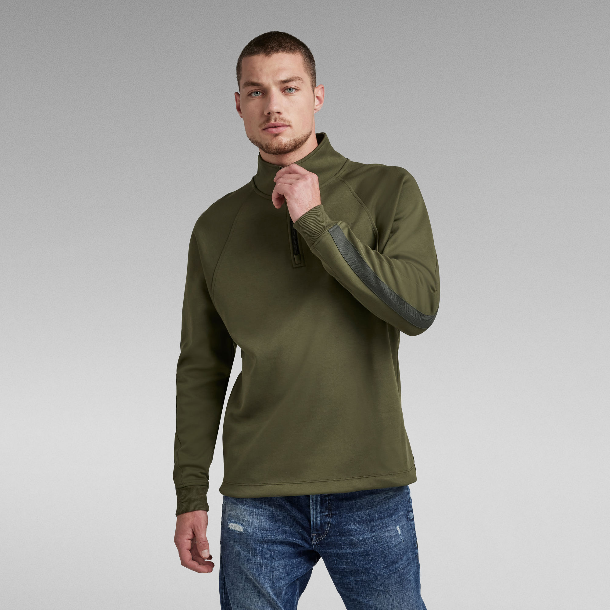 Astro Wrap Half Zip Sweater Green GStar RAW®