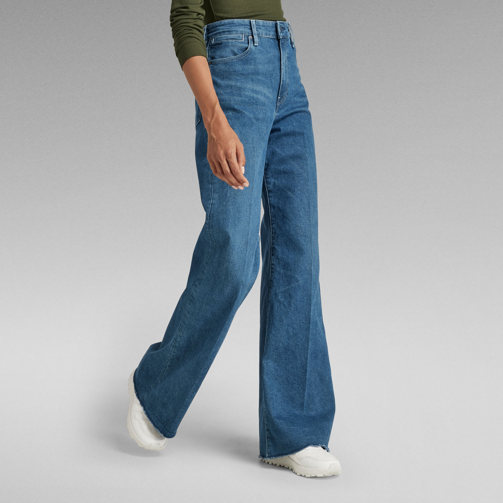 Deck Ultra High Wide Leg Jeans | Medium blue | G-Star RAW® US