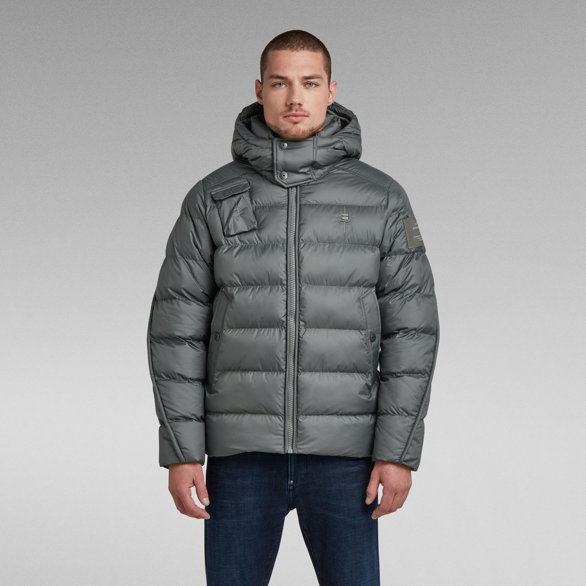G - Whistler Padded Hooded Jacket | Grey | G-Star RAW® CY