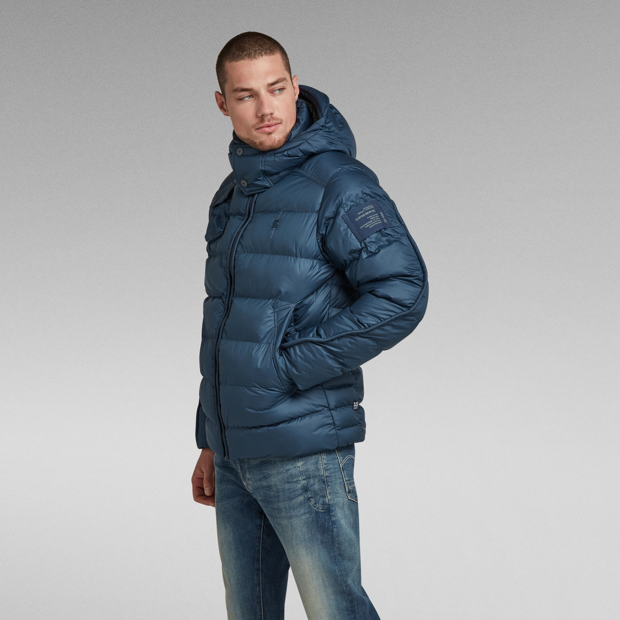 G - Whistler Padded Hooded Jacket | Dark blue | G-Star RAW®