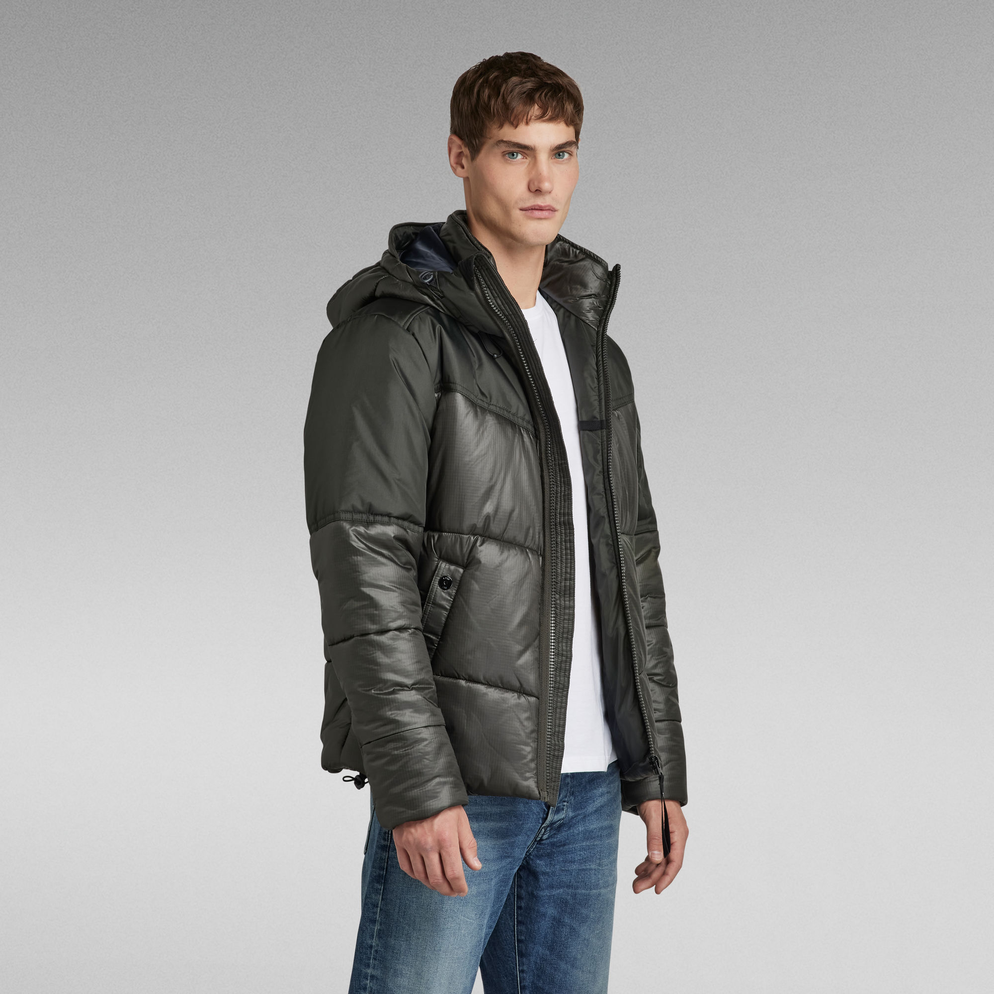 Quilted Hooded Puffer Jacket | Grey | G-Star RAW®