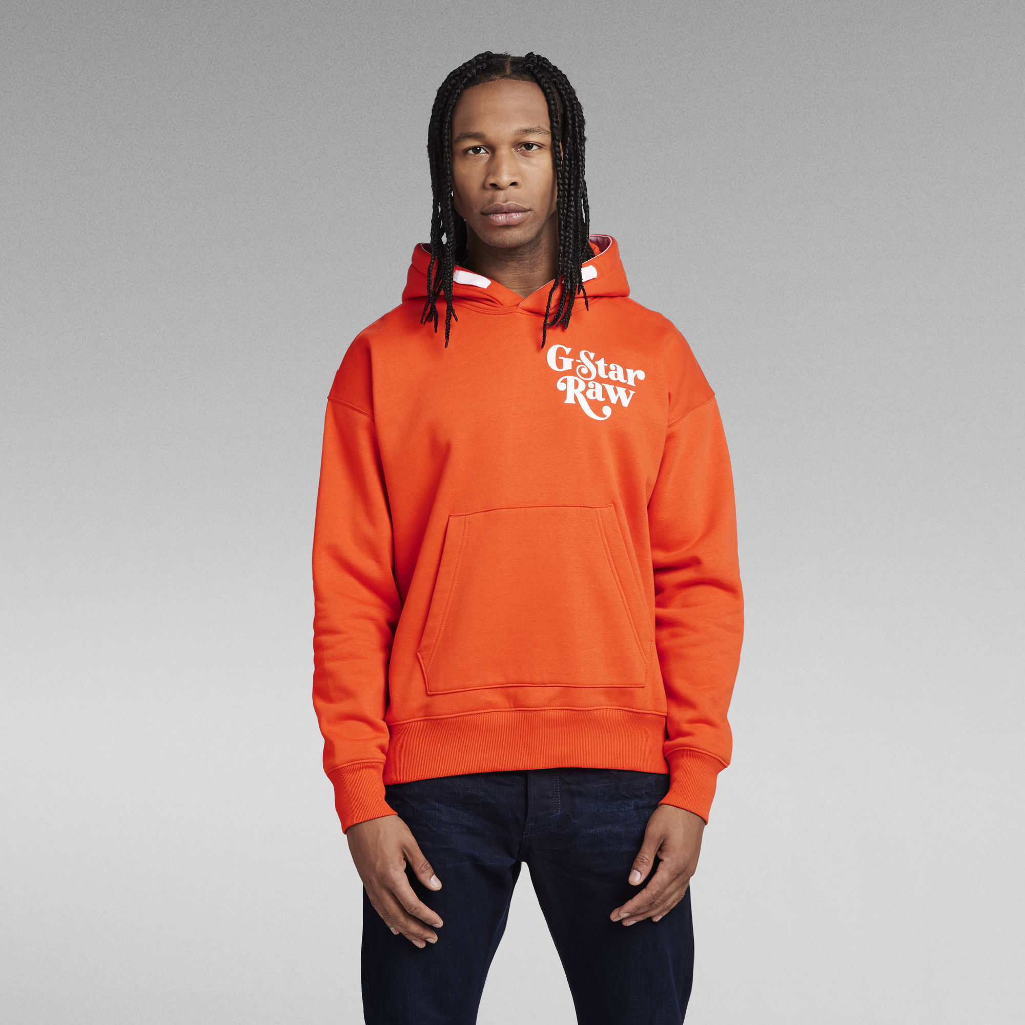 G star hoodie orange Clearance
