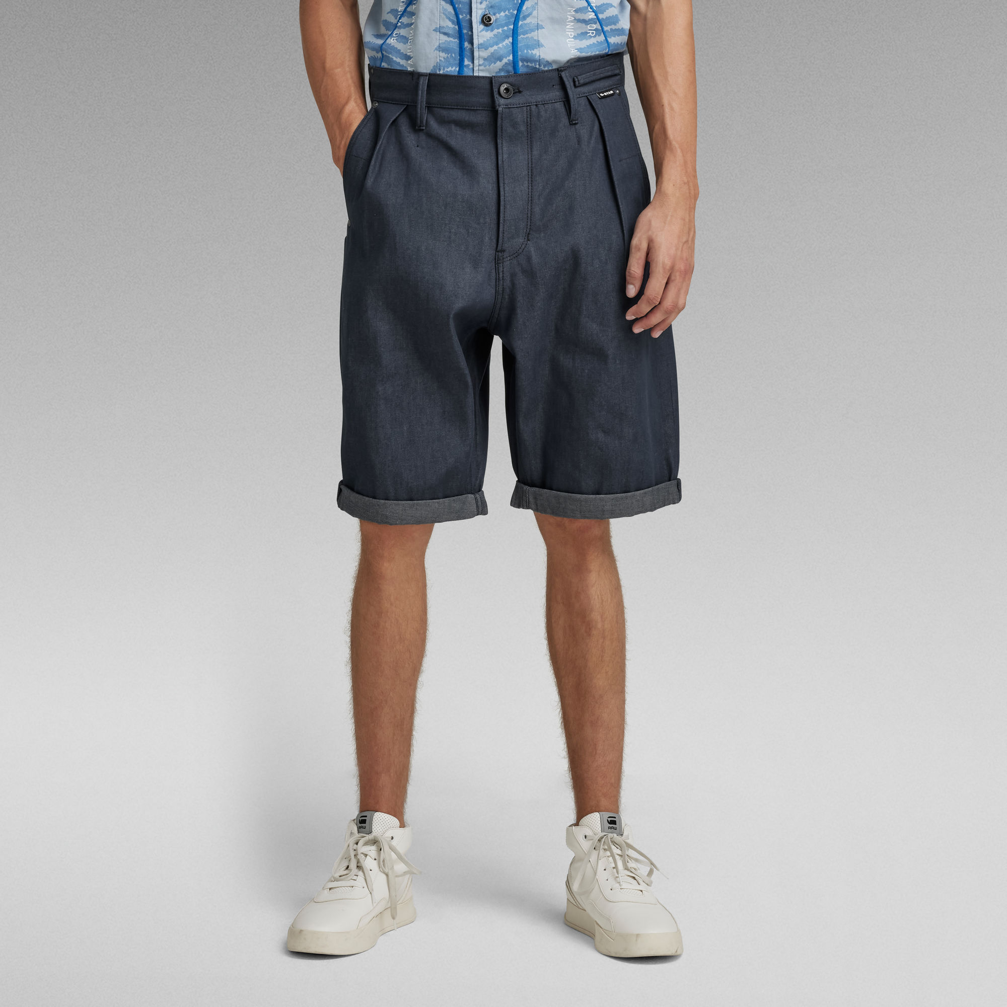 Pleated Chino Relaxed Shorts Dark blue GStar RAW®